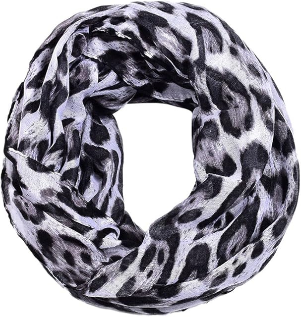 FAIRYGATE Leopard Print Scarf Lightweight Elegant Gifts for Her Infinity Scarves