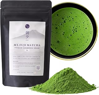 Asayu Japan Fuji Matcha Powder – Premium Ceremonial Grade Green Tea, Mt. Fuji Source, Made in Japan (Pouch 100g)