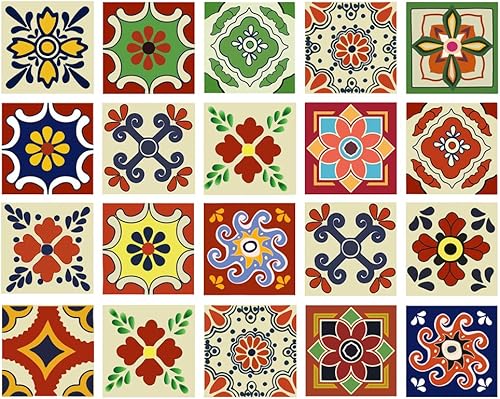 Juego de adhesivos de Poromoro para baldosa estilo azulejo español o portugués protegen contra salpicaduras se desprenden y se adhieren juego de