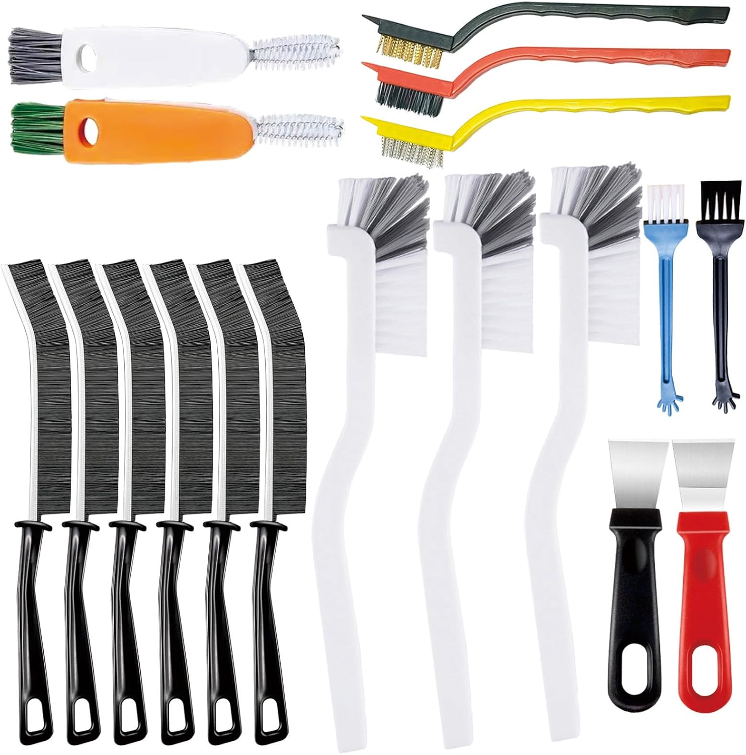 18 Pieces Crevice Cleaning Brush, Corner Brush, Screen Cleaner Brush, Cleaning Tools for Housekeeping, Garbage Disposal Cleaner Brush, Window Track Cleaning Tools, Kitchen (18pcs)