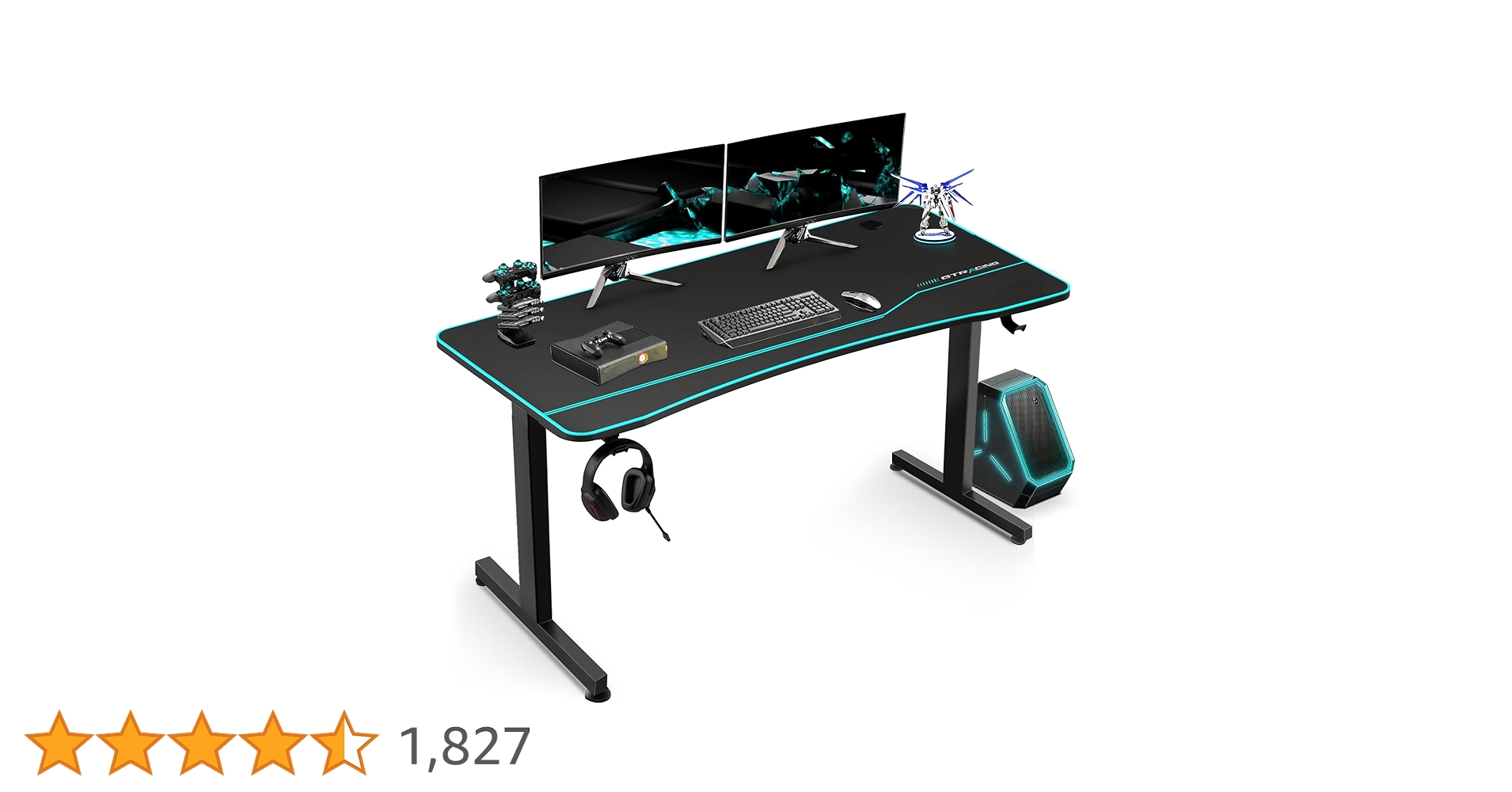 GTRACING ゲーミングデスク 幅140cm×奥行60cm 耐荷重100kg 71TchF8xipL.jpg_BO30,255,255,