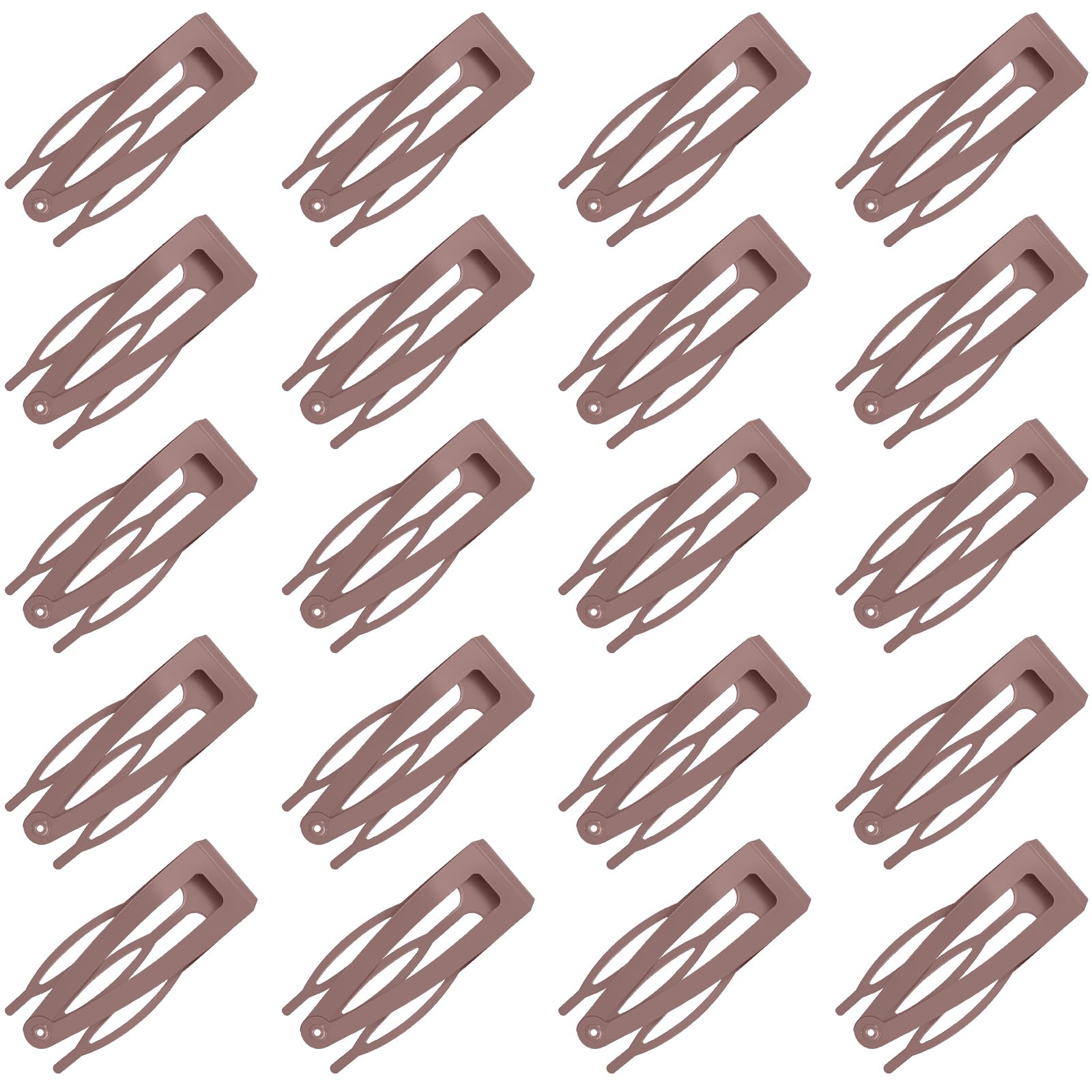 Photo 1 of 20 Pcs Double Grip Metal Snap Hair Clips for Women/Girls,Small Barrettes for Thin/Fine/Short Hair,Strong Hold Hair Accessories, (Coffee)