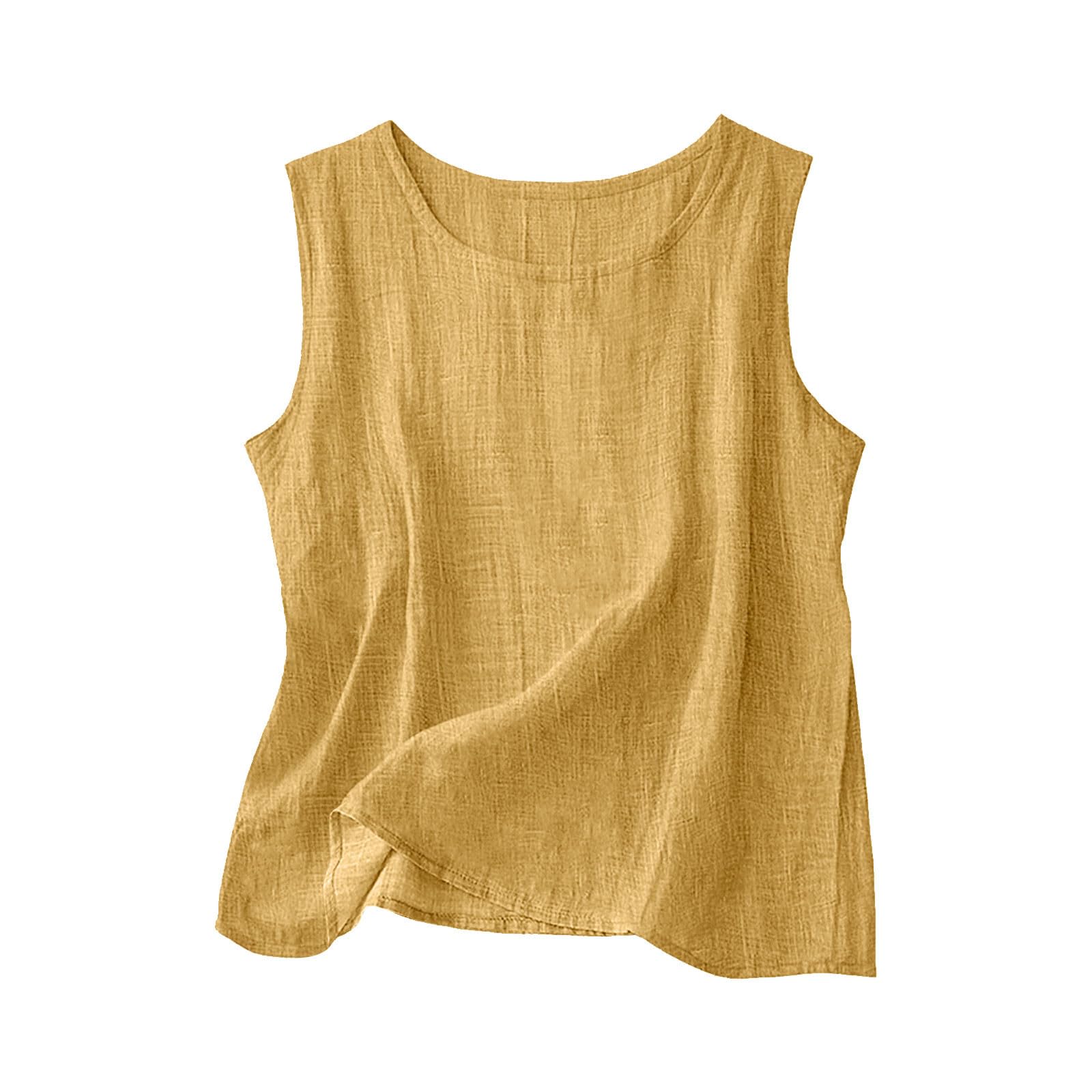 Linen Shirts for Women Linen Crewneck Tank Tops 2026 Spring Summer Beach Sleeveless Tops 2026 Fashion Vacation Shirts — view 20