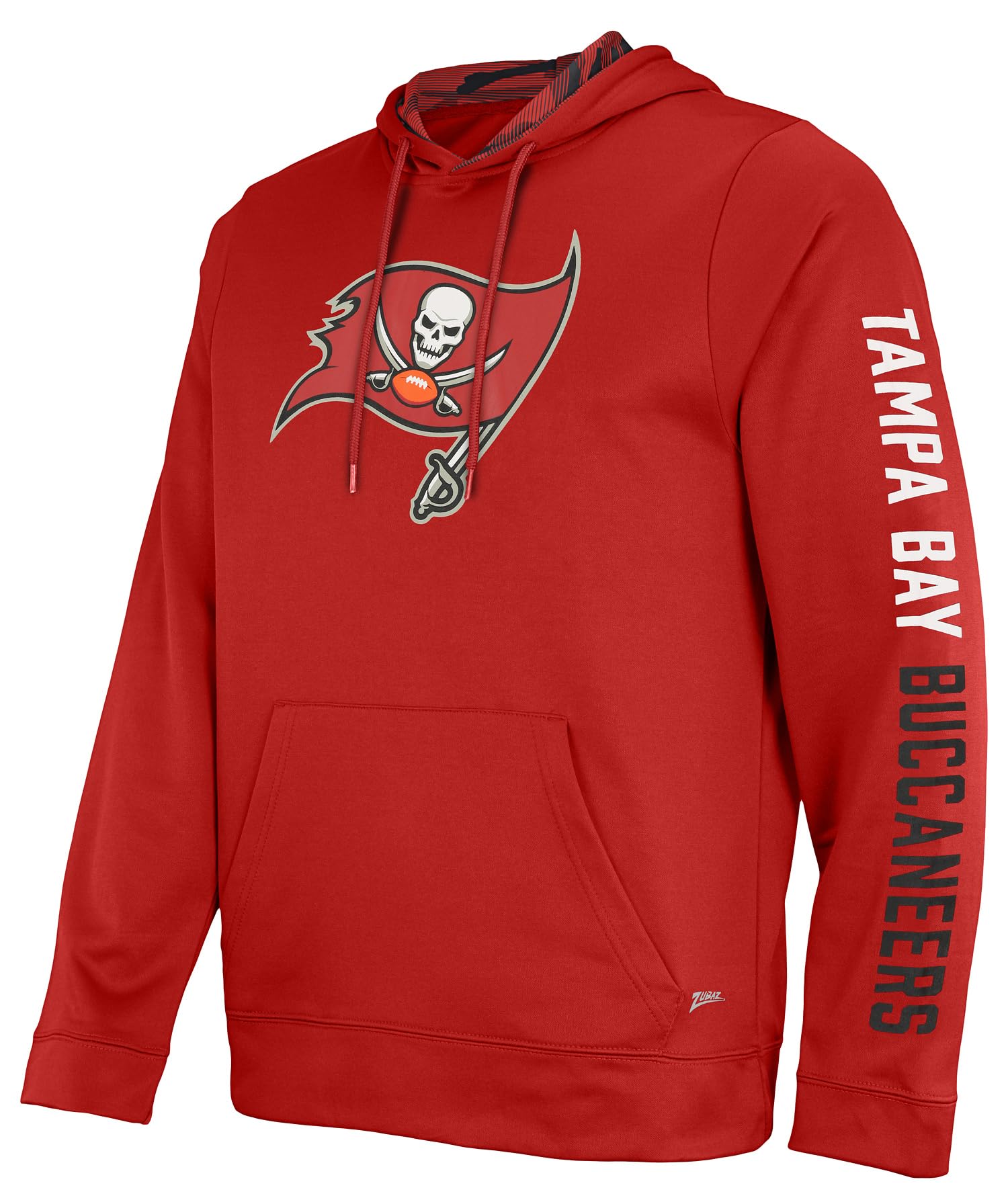 Zubaz NFL Football Men's Solid Team Hoodie with Camo Lined Hood and Sleeve Graphic — view 12
