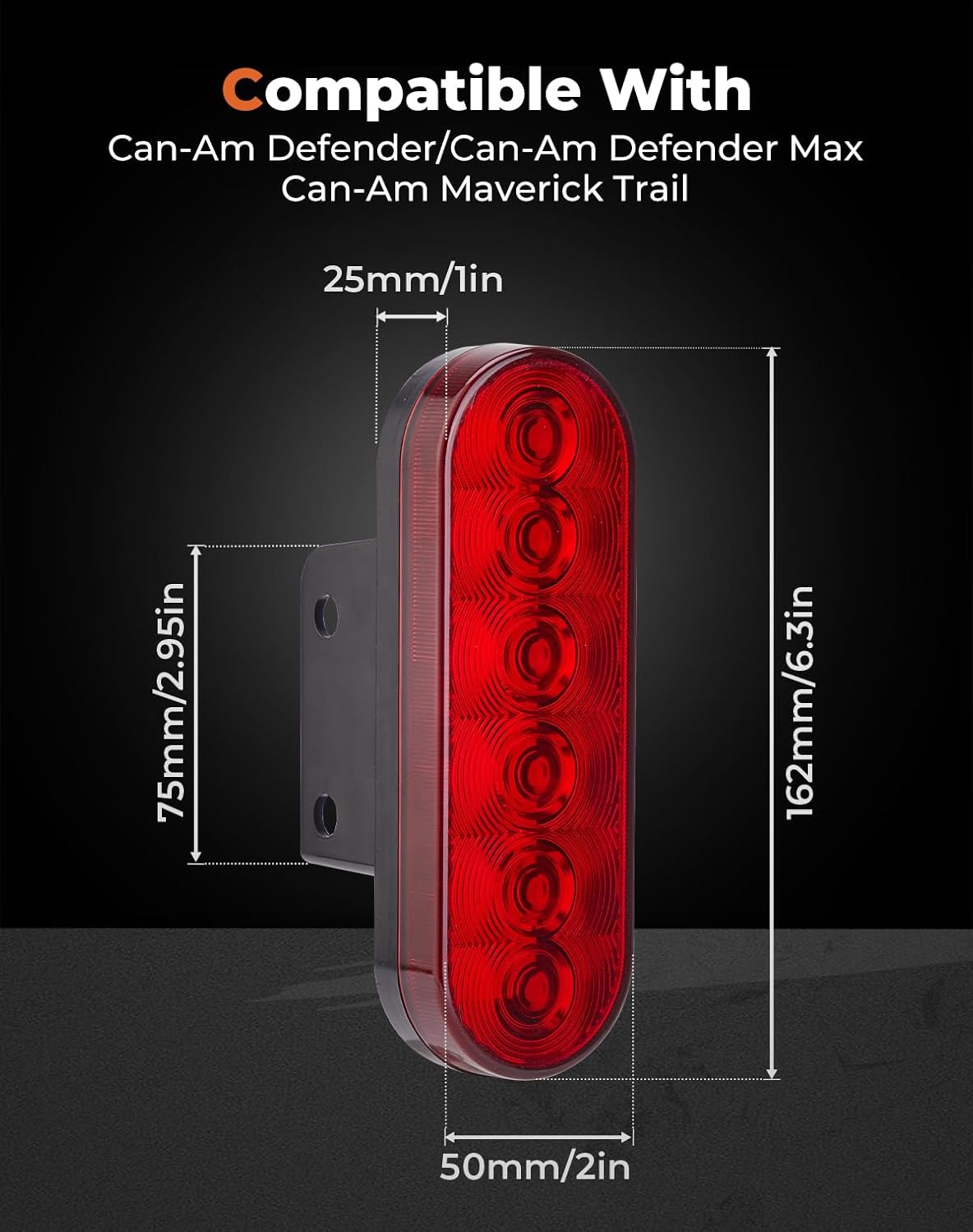 KEMIMOTO Brake Light, Compatible with Can-Am Defender & Defender Max & Maverick Trail 800R 1000, Taillight Reverse Light, OEM Replacement 710004257
