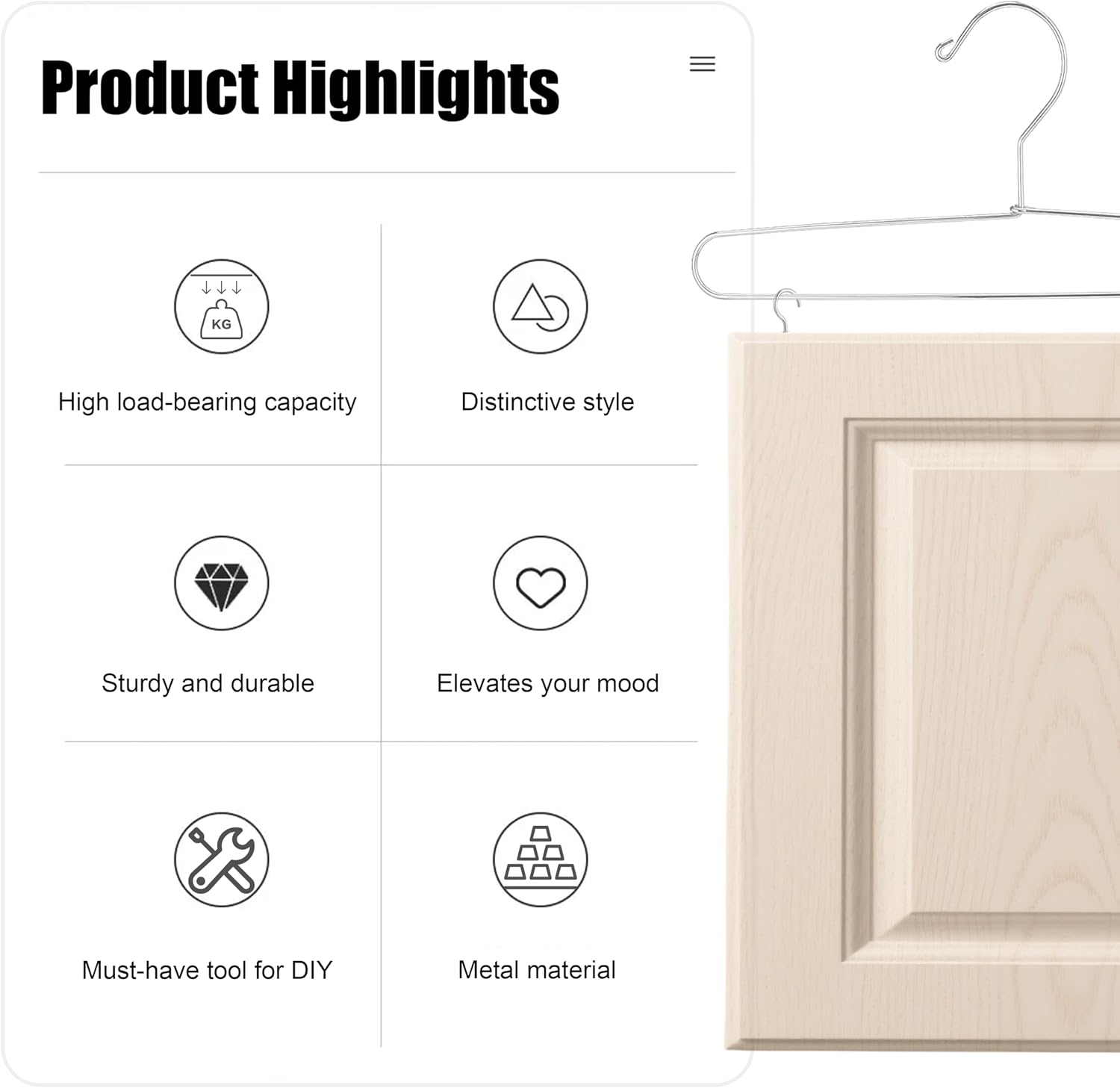 Paint Rack – 10 Pack Cabinet Door Painting Hangers with 100 Zinc - Plated Metal Screw - in Cup Hooks, for Cabinet Door Drying Rack Suitable for Spray Painting