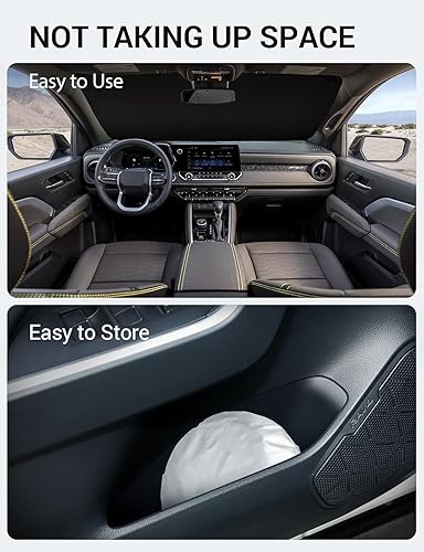 Vista 244 de Proadsy Parasol para parabrisas para BMW X1 F48 2016-2022 de 4 capas plegable, protector de parasol frontal que bloquea los rayos UV y mantiene