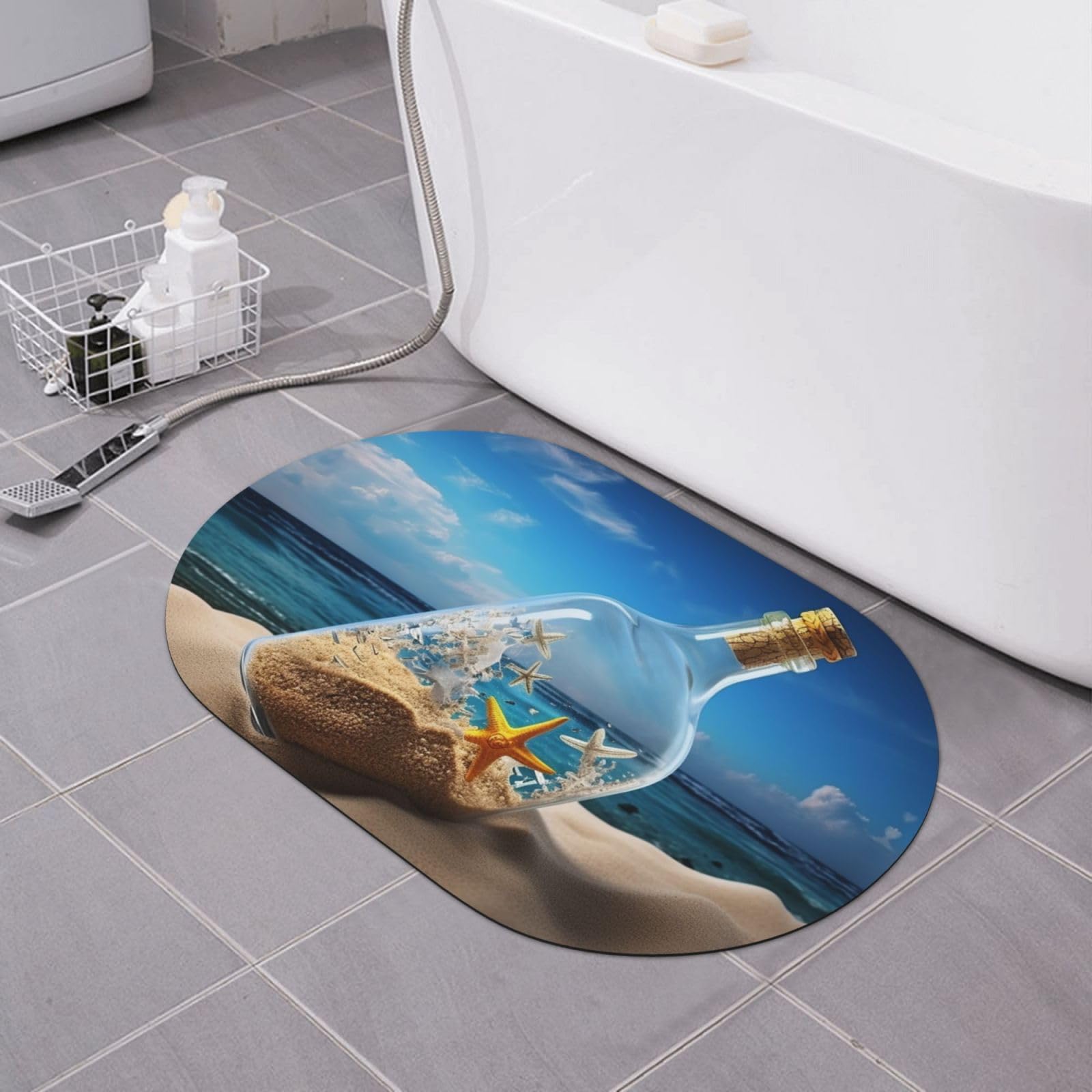 Paillasson d'hiver Noël 16x60cm tapis de douche absorbant pour la maison