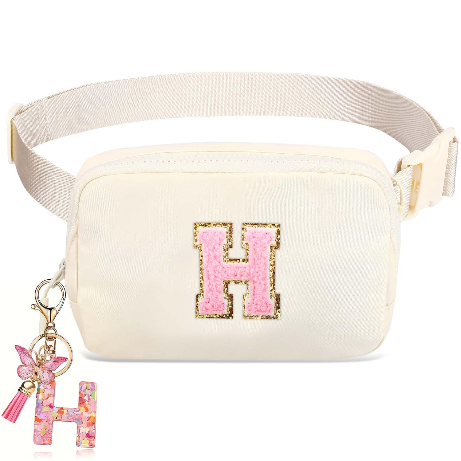 Belt Bag for Girls Gifts - Birthday Gifts for Women, Personalized Gifts for Mom Freind Sister Teacher, Graduation GiftsInitial Crossbody Bag Belt Bag for WomenH