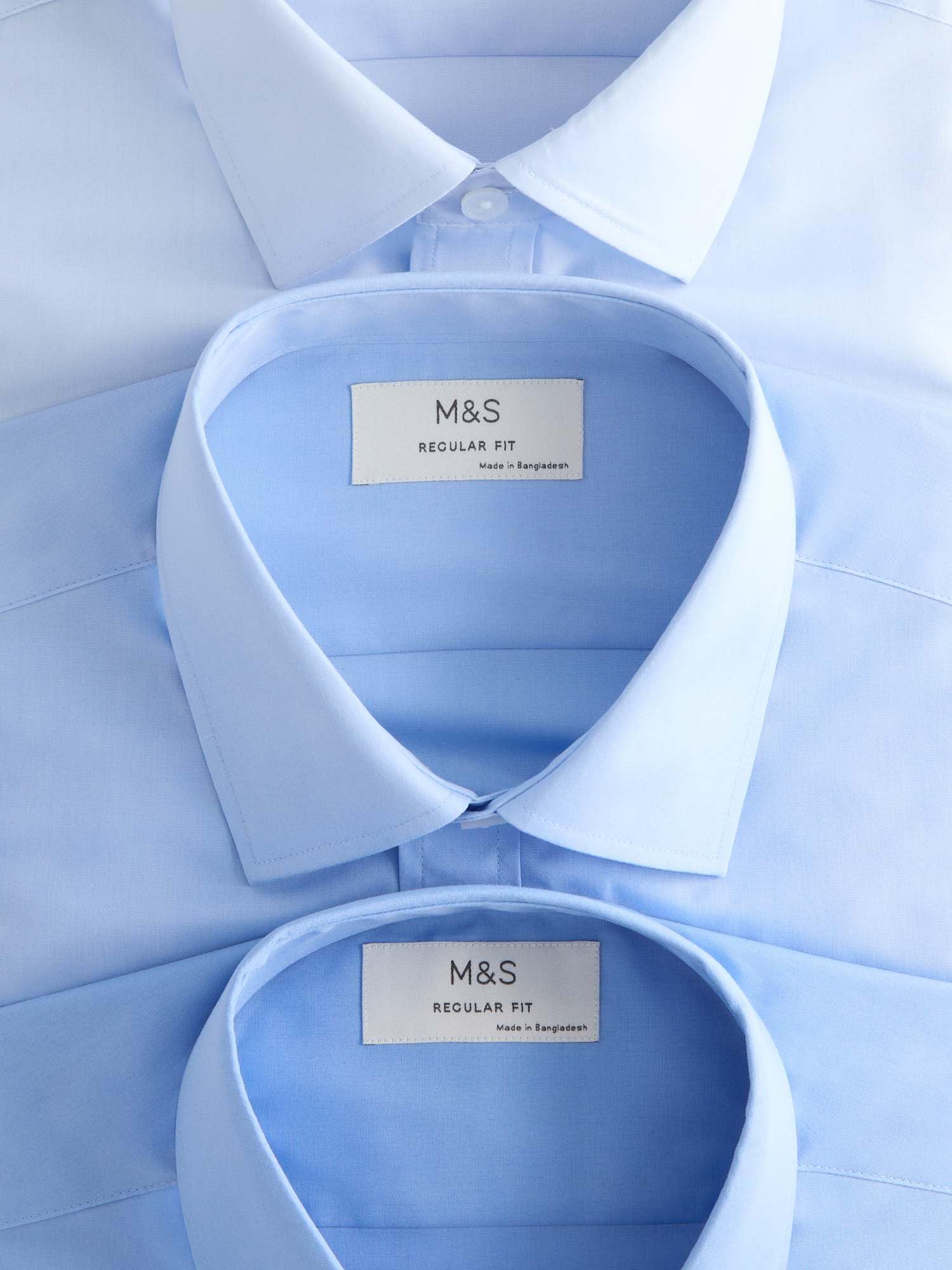 Marks & Spencer Camisas Fáciles de Planchar de Manga Corta para Hombre Pack de 3, Ajuste Normal