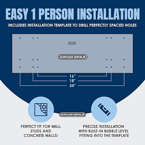 Miniatura 5 de GARAGE GENIUS Paquete de 2 estantes de garaje de 2 x 6 pies  Estantes de almacenamiento de garaje para estante de pared de habitación, estantes de