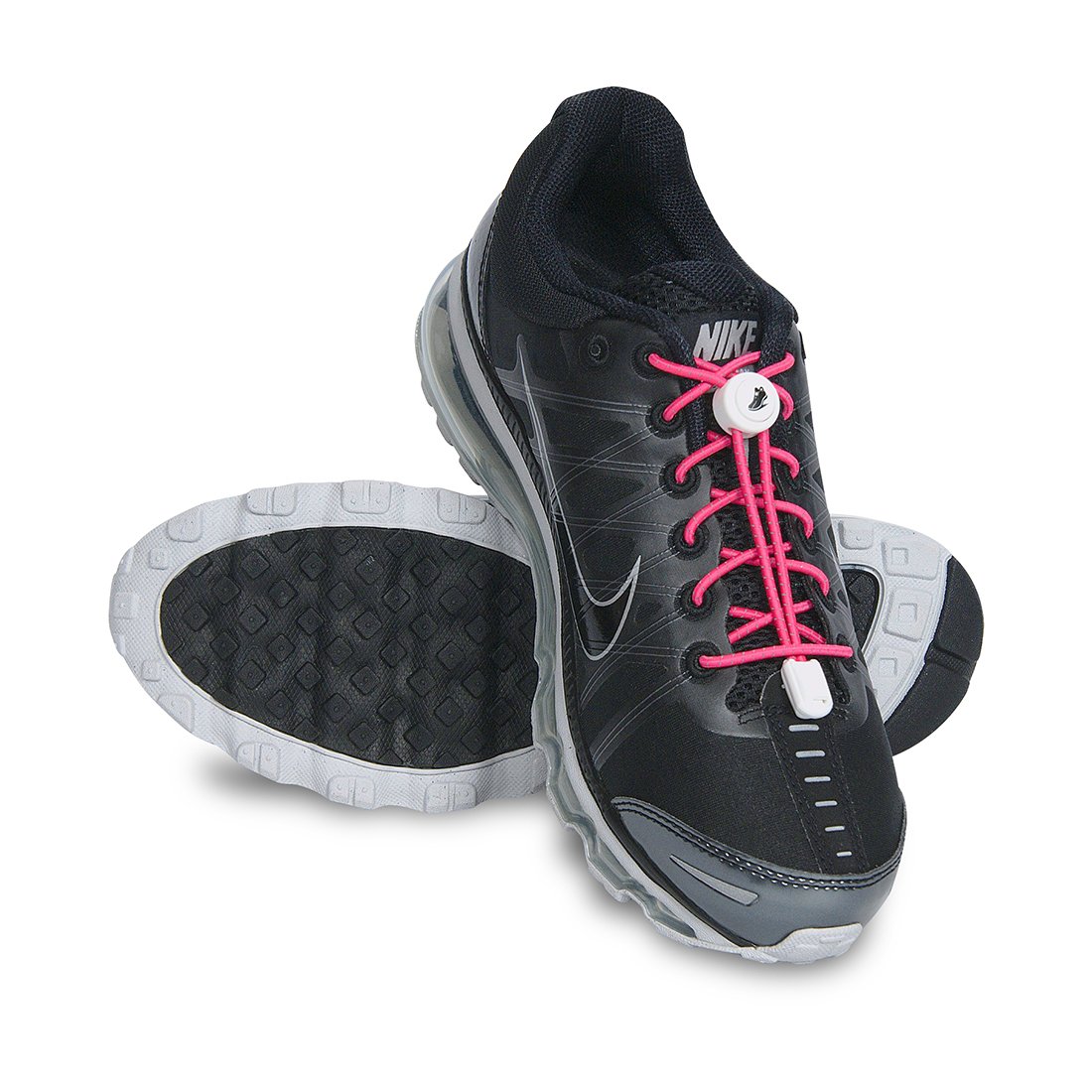 LACENLOCK Modernized Elastic No Tie Shoelaces Sports Shoe Lace Replacement Locks & Clips for Running Triathlon Golf Kids Men Women Seniors 48” Polyester Round Waterproof Reflective