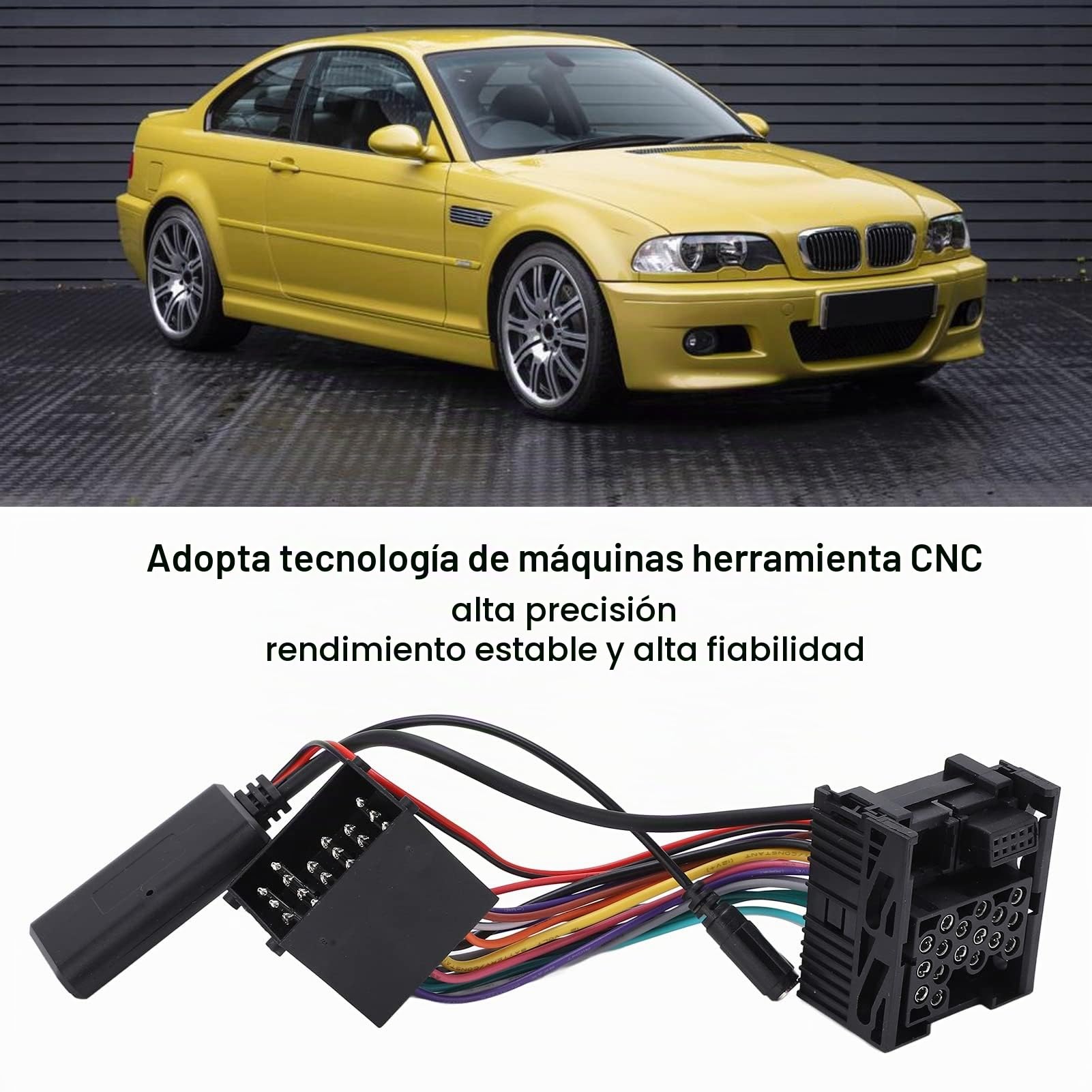 Tbest Adaptador Auxiliar E46, Adaptador de Módulo Bluetooth de 10 Pines para Coche, Reemplazo de Cable AUX para E46 320 325 323 328 330 M3 3-Series con Micrófono