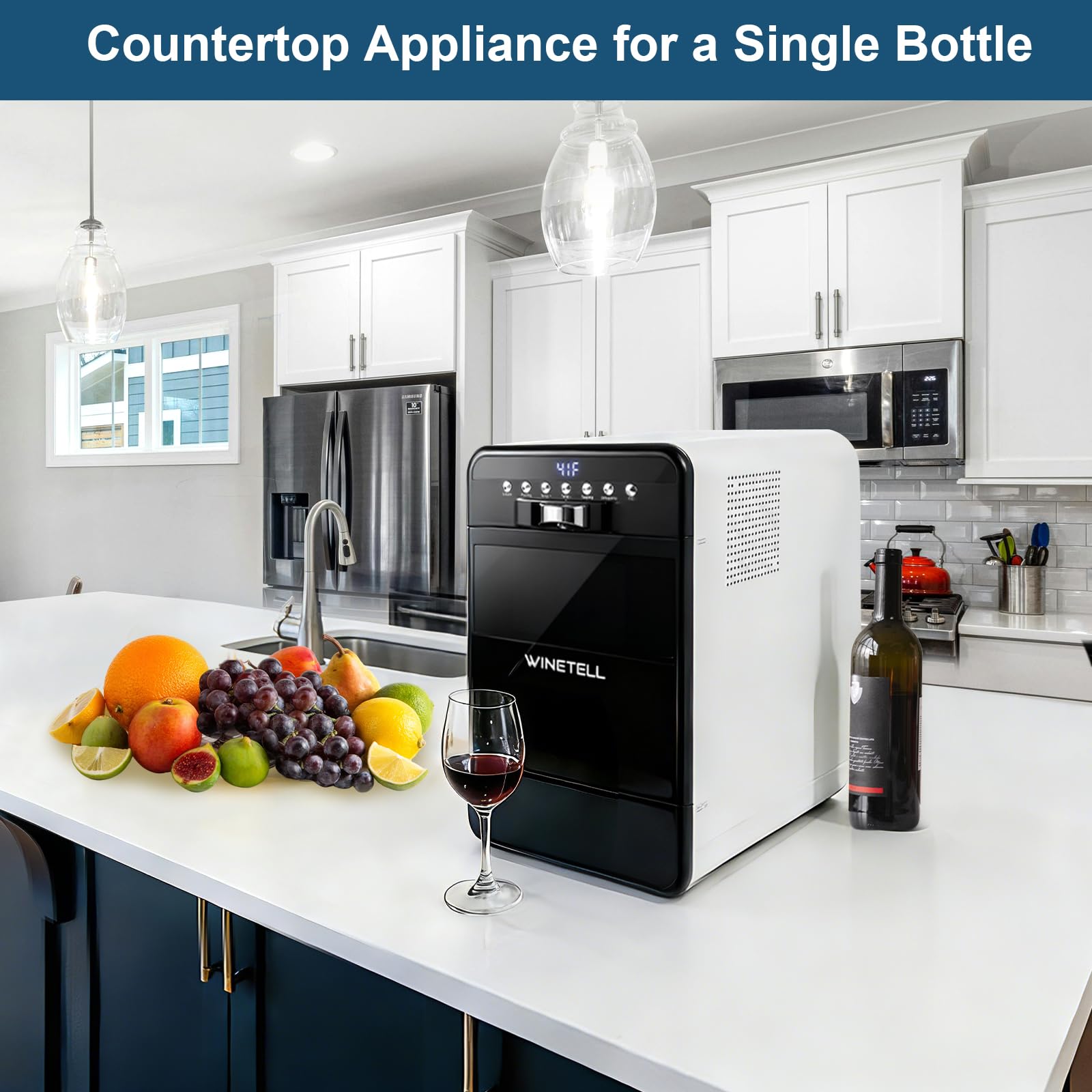 Sistema de conservación de vino - Ahorro y dispensador de vino con control de temperatura ajustable, conserva la frescura y el sabor del vino, para el hogar, la oficina y el hotel, sin