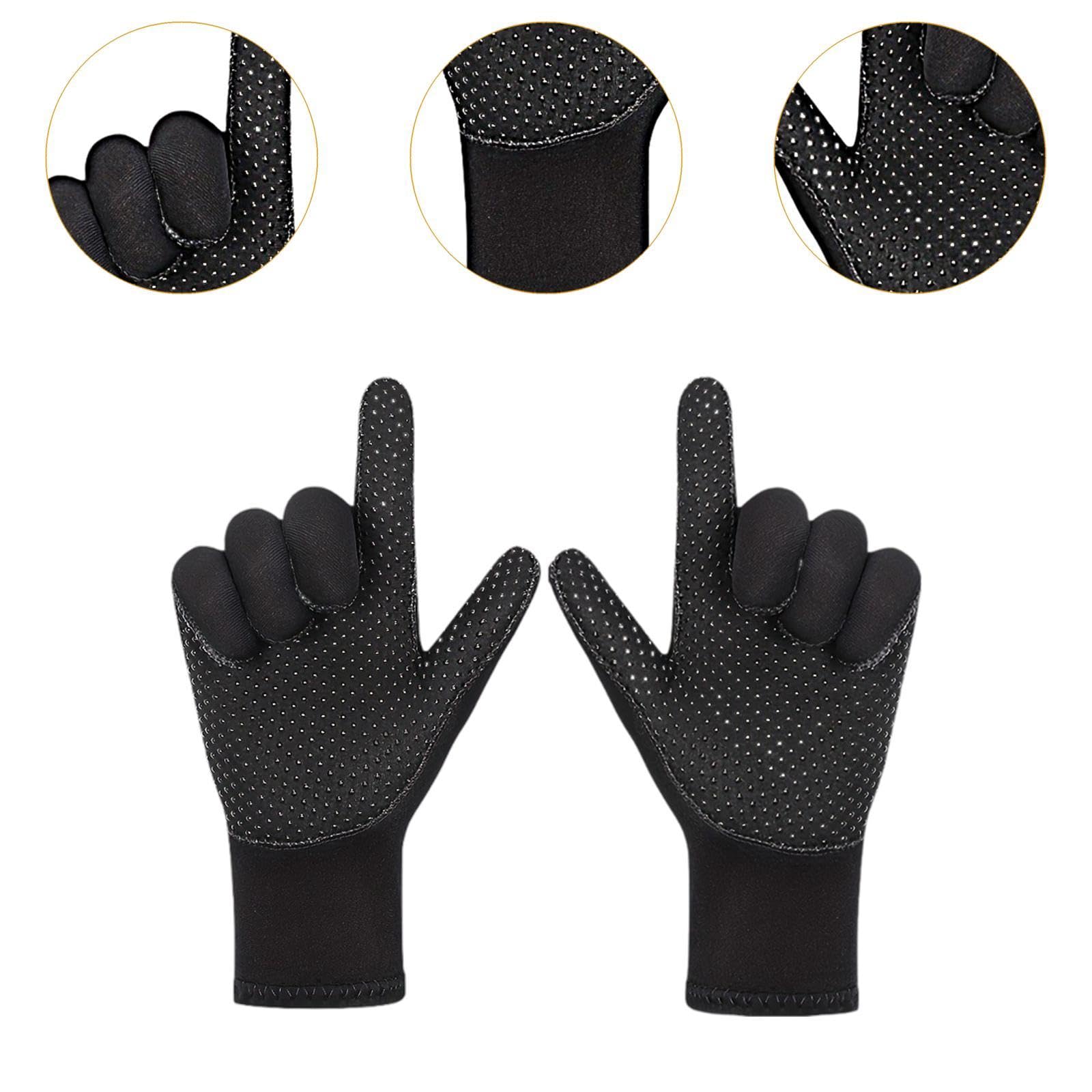 Yiju Neoprene Gloves 3mm Diving Gloves Keep Warm Anti Slip Hand Protection Five Finger for Spearfishing Water Sports Accessories, M