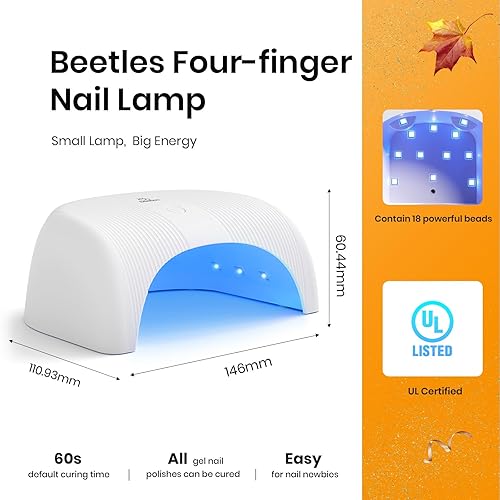 Miniatura 9 de Beetles - Lámpara de uñas UV para esmalte de gel, mini luz LED con abrazadera para diseño de uñas, extensión de uñas de secado rápido, lámpara de