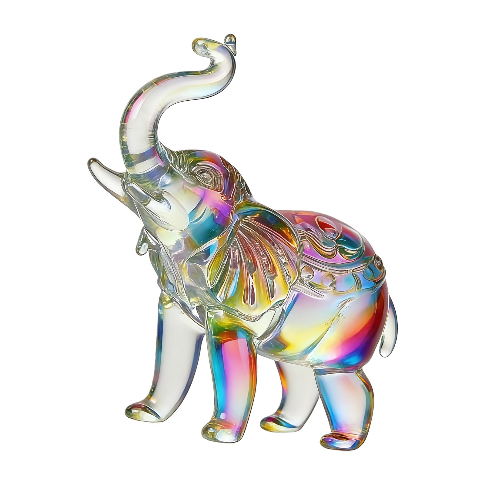 Lerpwige Crystal Elephant Figurines Glass Elephant Statues Crystal Animal Collectible Figurines Ornament Tabletop Decoration Crystal Elephant Statues Home Decors