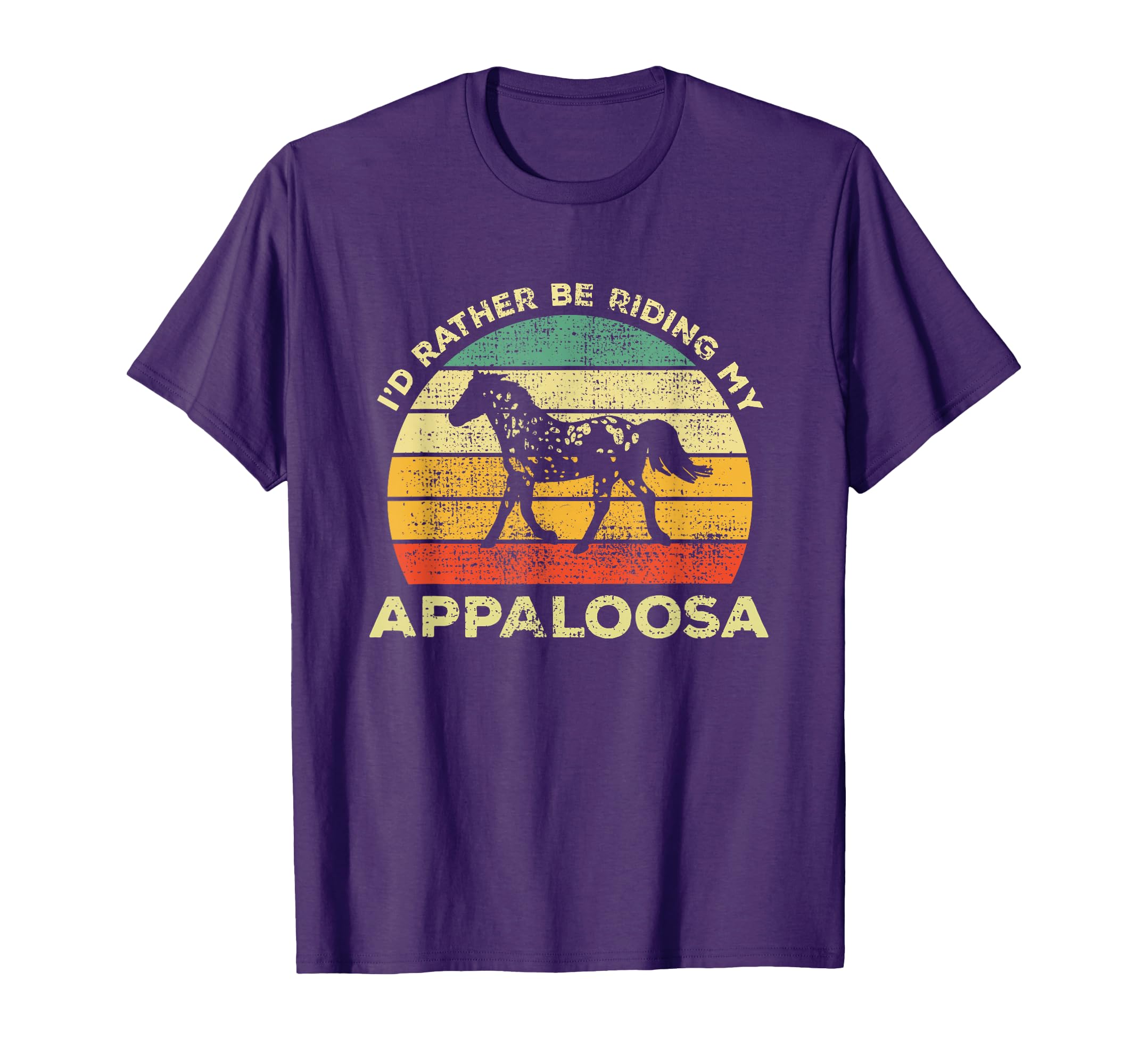 Appaloosa Horses Horse Lover Vintage Gifts I'd Rather Be Riding My Appaloosa Horse Unisex-Adults Black T-Shirt