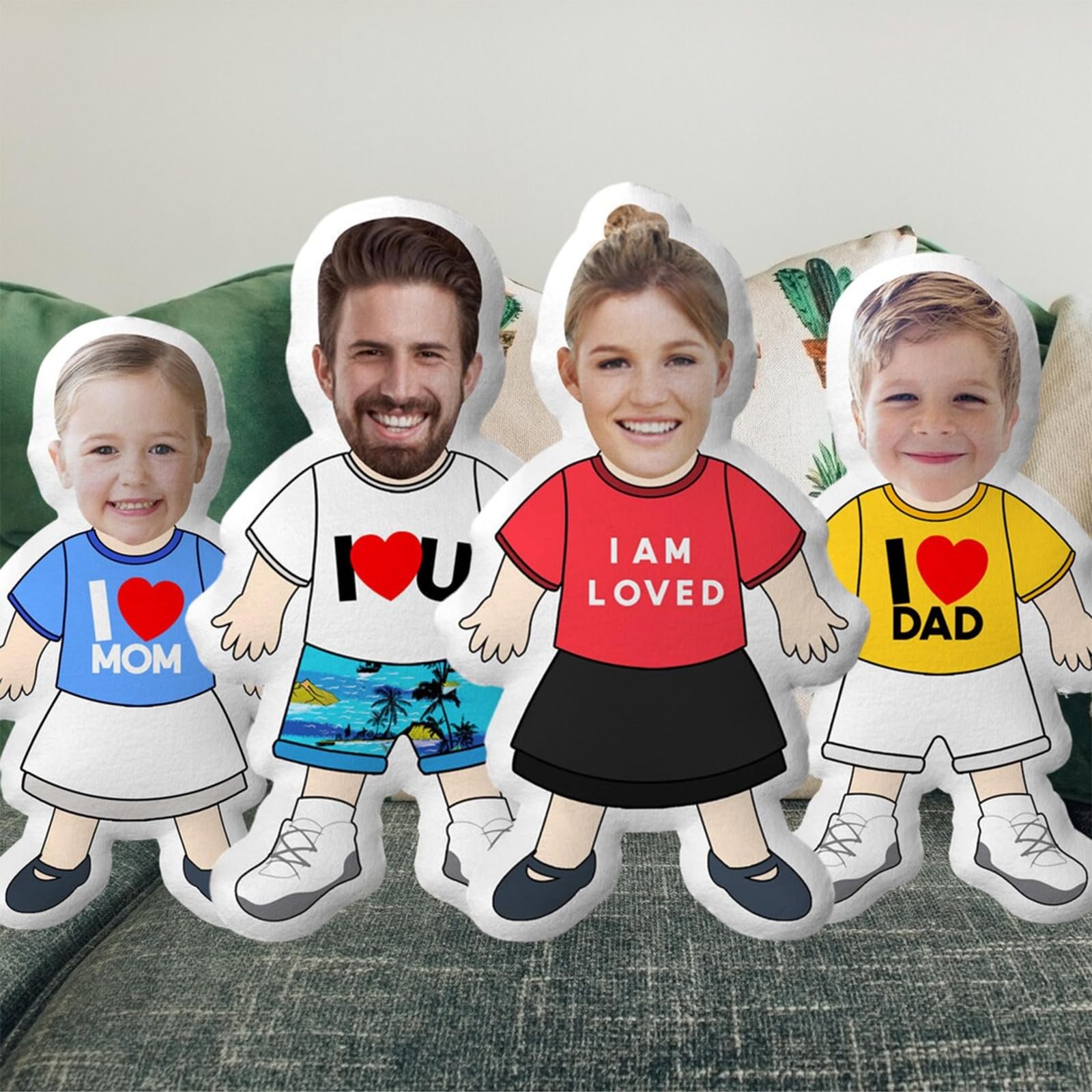 Custom Pillow, Personalised Cushions with Photo,Add Your Text or Picture Face Design on Pillow,Personalised gifts for Birthday, Couple, Parents, Friends,Anniversaries,Photo Cushions Personalised (B)