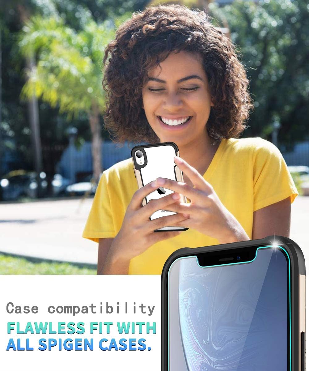 AEDILYS Shockproof Compatible for Apple iPhone XR Case, with [2 X Screen Protector] [15FT Military Grade Drop Protection] [Scratch-Resistant], Slim Non-Slip iPhone XR Phone Case,(6.1'') Gold