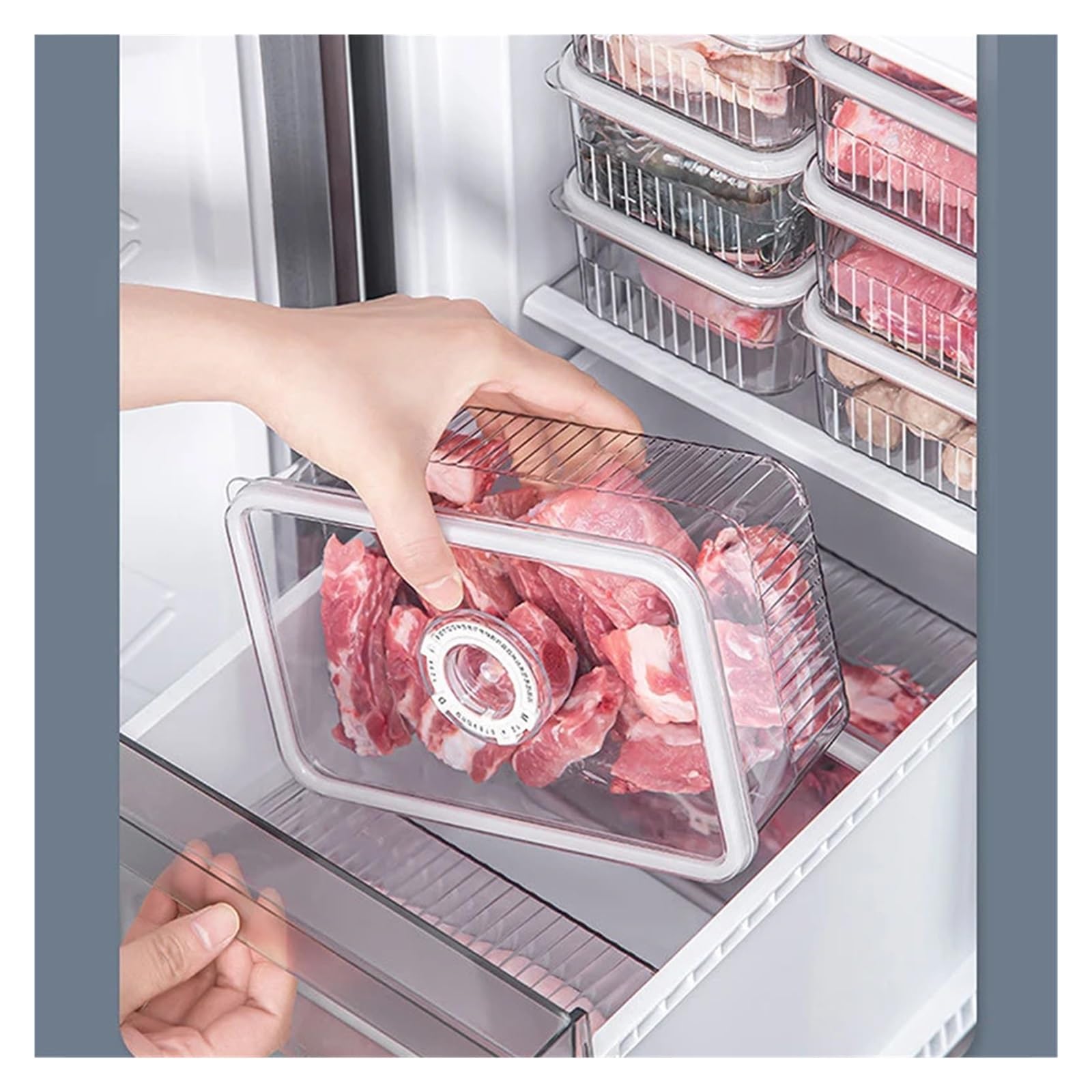 Kühlschrank-Organizer, Lebensmittelaufbewahrungsbehälter, kompatibel for frisches Gemüse, Obstkörbe, Kühlschrankbox, Küche(3pcs)