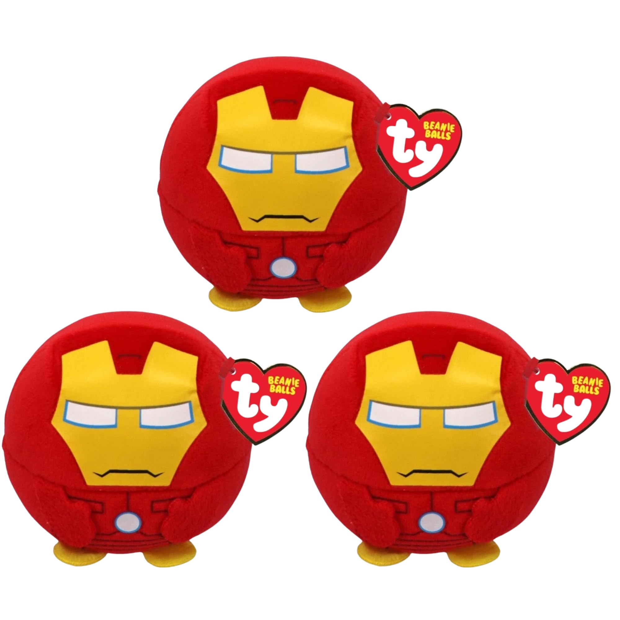 TY Marvel Super Soft Gift Quality Plush Squishy Beanies - (3" 8cm Puffies Iron Man 3 Pack)