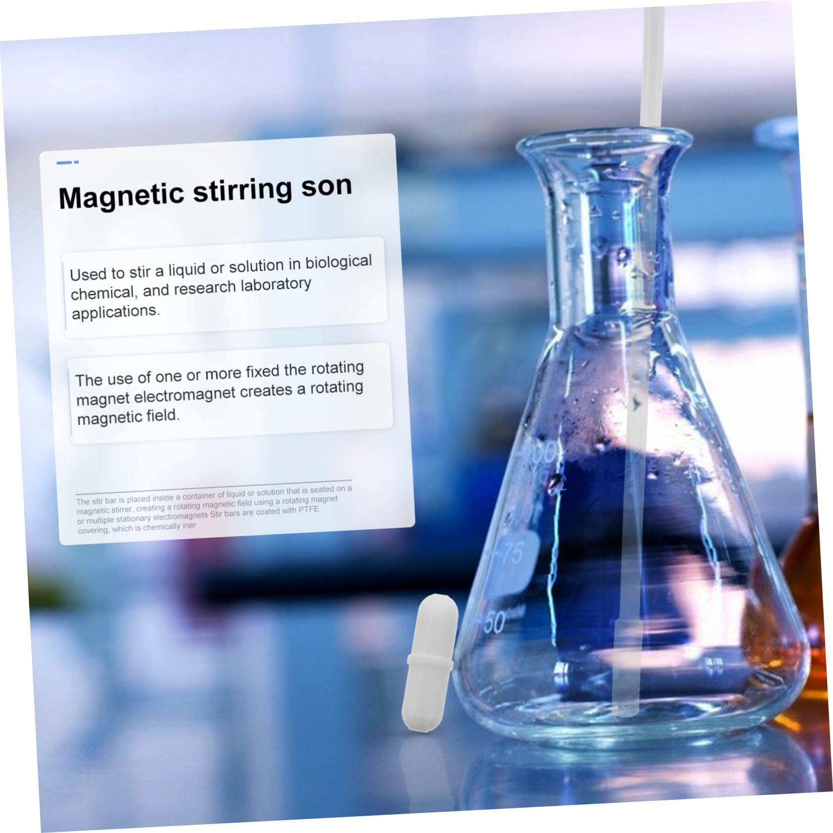 Operitacx 11 Stück Weiße Magnetrührstäbe aus Ptfe für Medizinisches und Biologisches Labor Chemisch Inert zum Rühren von Flüssigkeiten und Lösungen