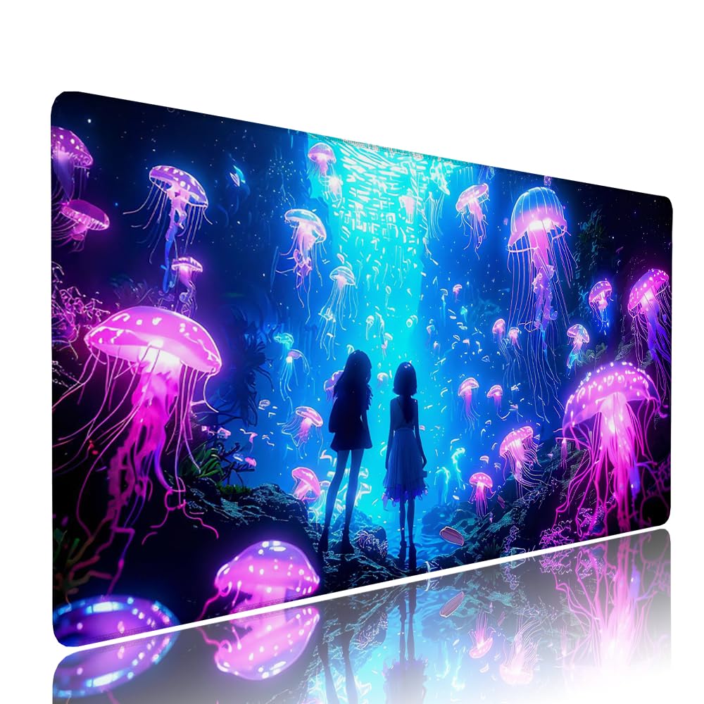 Alfombrilla de Mouse para Juegos, Blu, XXL, Antideslizante, Impermeable, Diseño de Sogno, Extendido, Grande, 1400x600x3mm, para PC, Laptop, Ufficio, Famiglia d-806