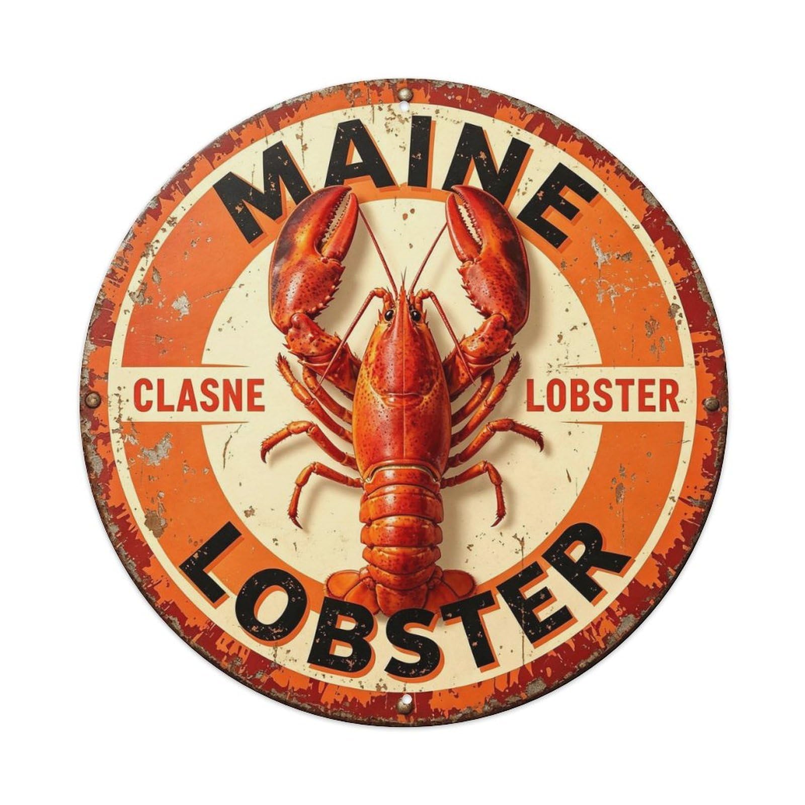 Maine Lobster Metal Tin Sign Plaque