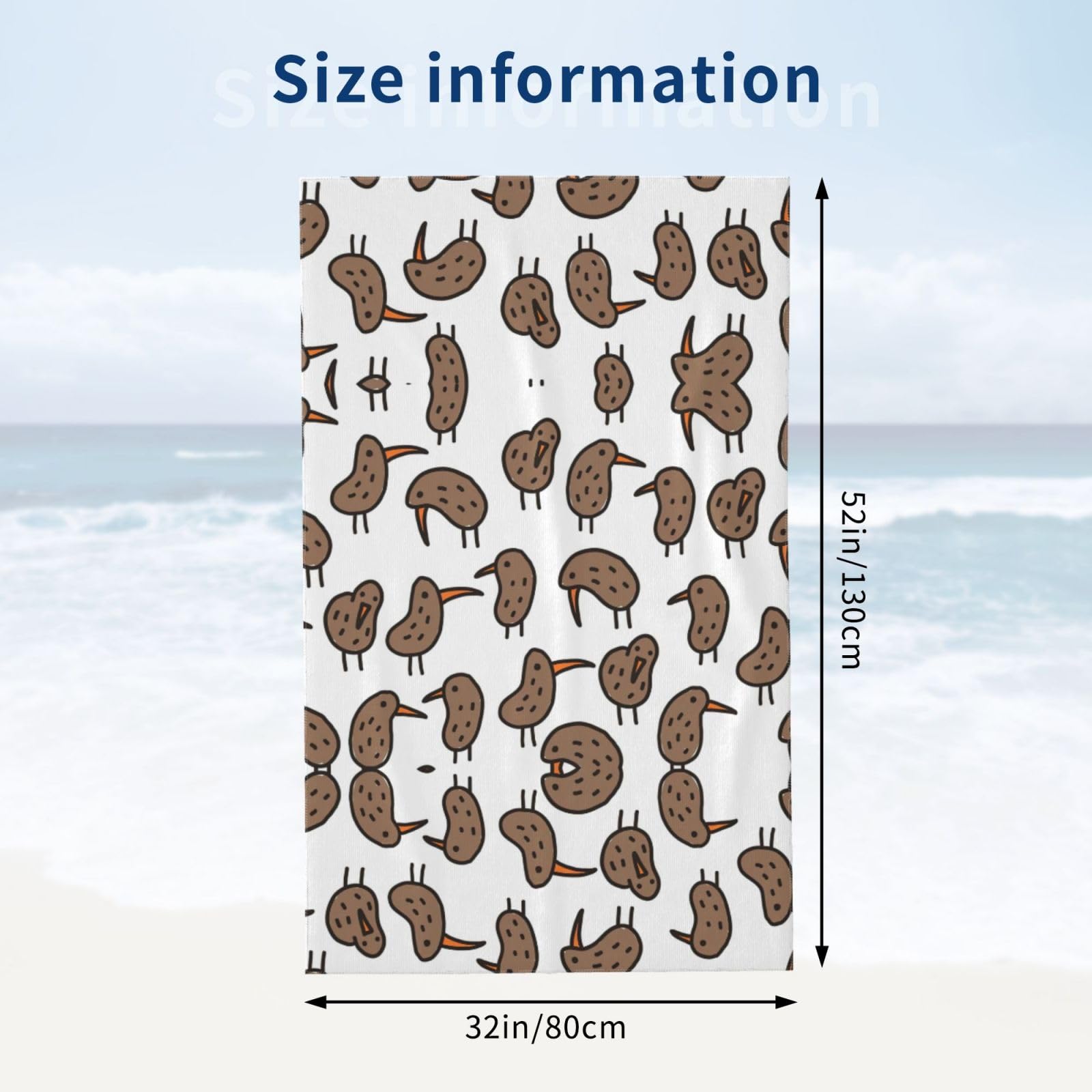 Amazon.co.jp: KoNsev Kiwi Birds かわいいビーチタオル ヨガタオル 速