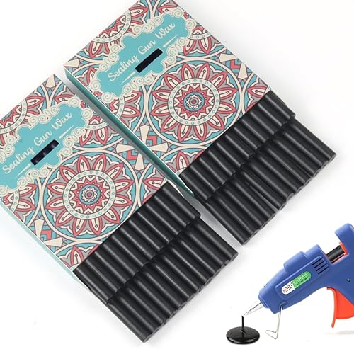 40 barras de cera negra, 40 varillas de cera de sellado de pistola de pegamento prémium para sello de cera, perfectas para invitaciones de boda,