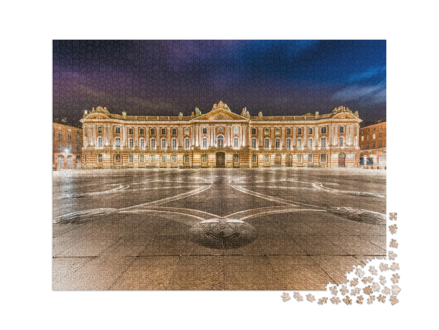 puzzleYOU : Puzzle de 2000 pièces « Place du Capitole et Capitole à Toulouse, Haute-Garonne, Midi Pyrénées, Sud de la France. »