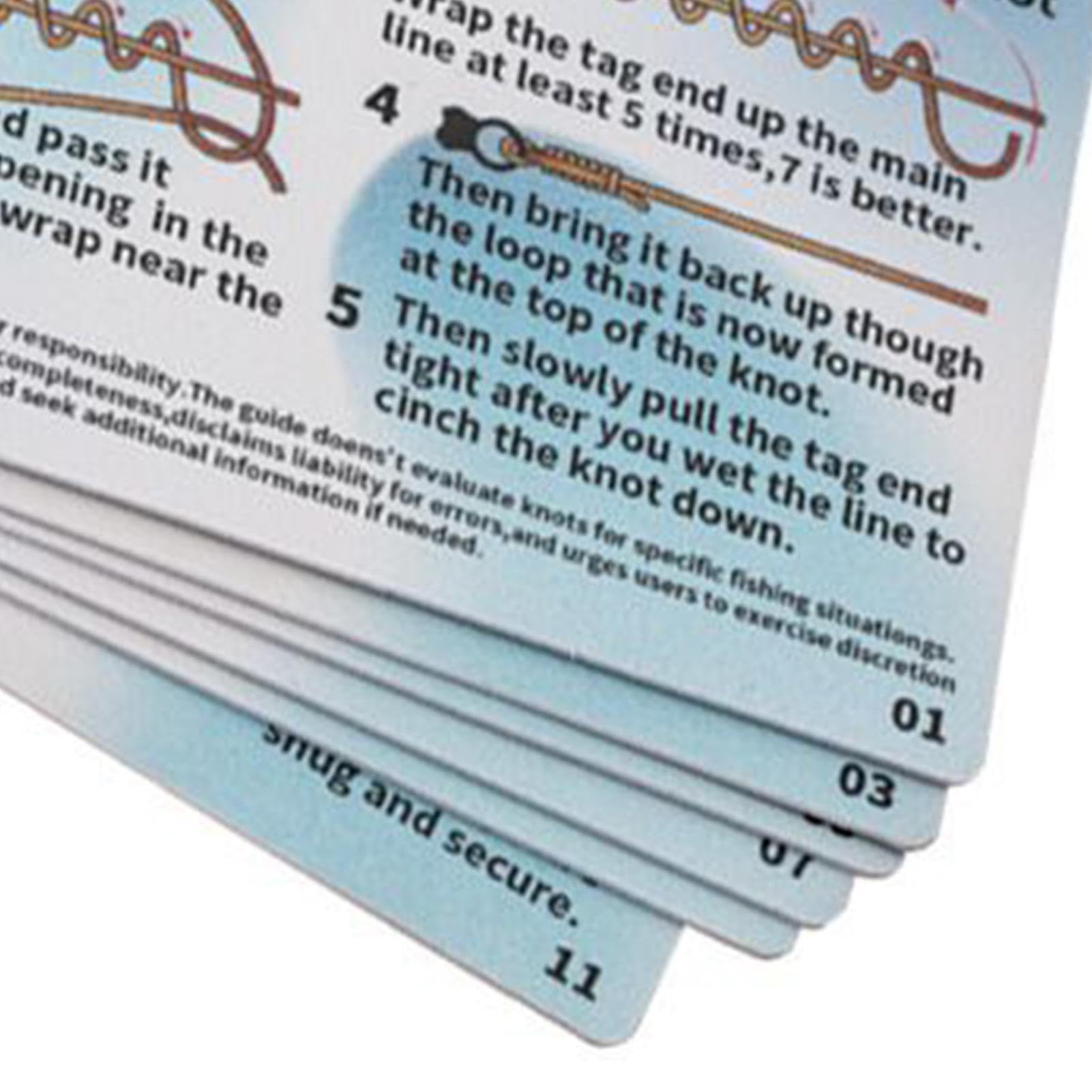 Lot de 6 cartes de guide pour nœud de pêche, kit d'instructions étanches, système d'apprentissage de taille manuelle illustré, accessoire d'entraînement de pêche, pratique pour débutants, bassin, lac