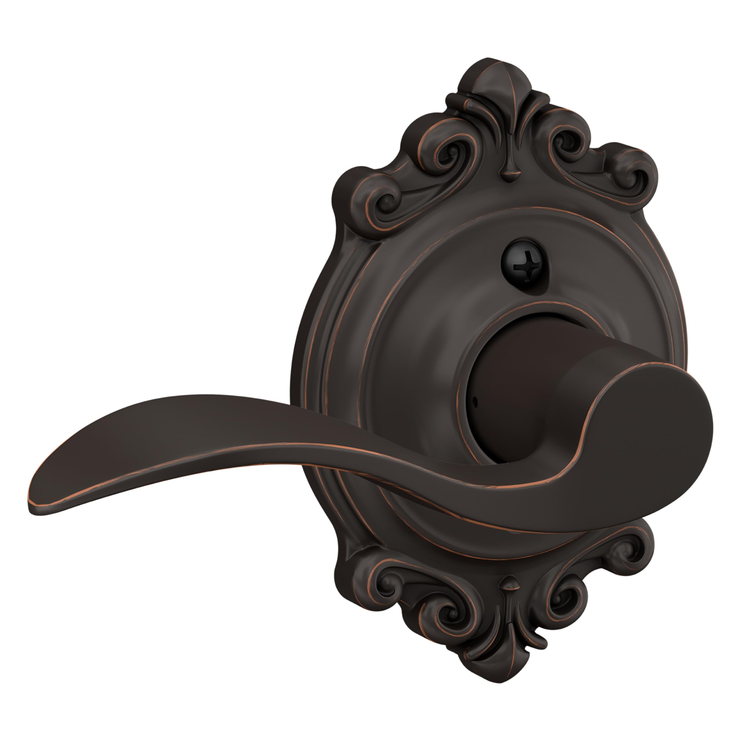 Schlage Accent Lever with Brookshire Trim Non-Turning Lock in Aged Bronze - Right Handed