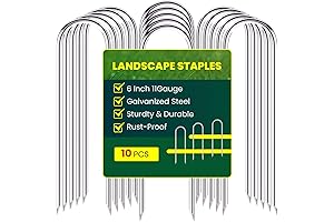 Sturdy 6-Inch U-Shaped Ground Stakes: Securing Landscapes and More