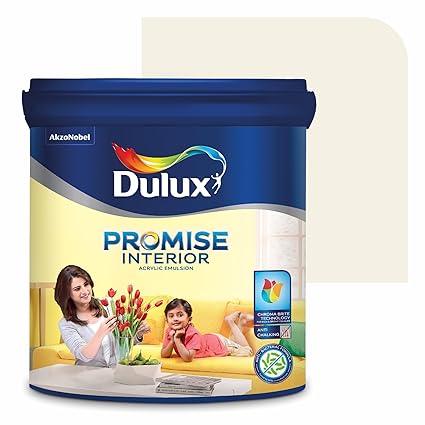 Dulux Promise Interior Emulsion Paint (10L, Crisp Linen) | Brighter & Longer-Lasting Colors | Rich Finish | Chroma Brite Technology | Anti-Chalk | Water-Based Acrylic Paint