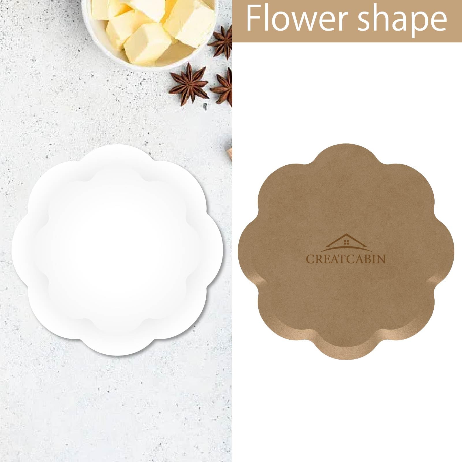 CREATCABIN Flower Pottery Molds for Clay Ceramic Plate Forming Molds Wooden Pottery Tools Tray Molds Press Pottery Tools Clay Drying Board Ceramic Slump Molds for Making Handbuilding Plates 6x6Inch - Image 4