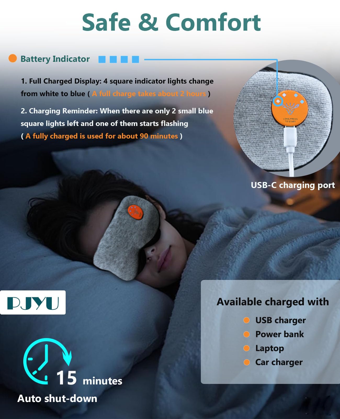 Masque Chauffant pour les Yeux secs, Masque Chauffant yeux Electrique usb Masque Oculaire Chauffant Compresse pour les yeux pour le traitement des Chalazion et de la Blépharite, Lavable