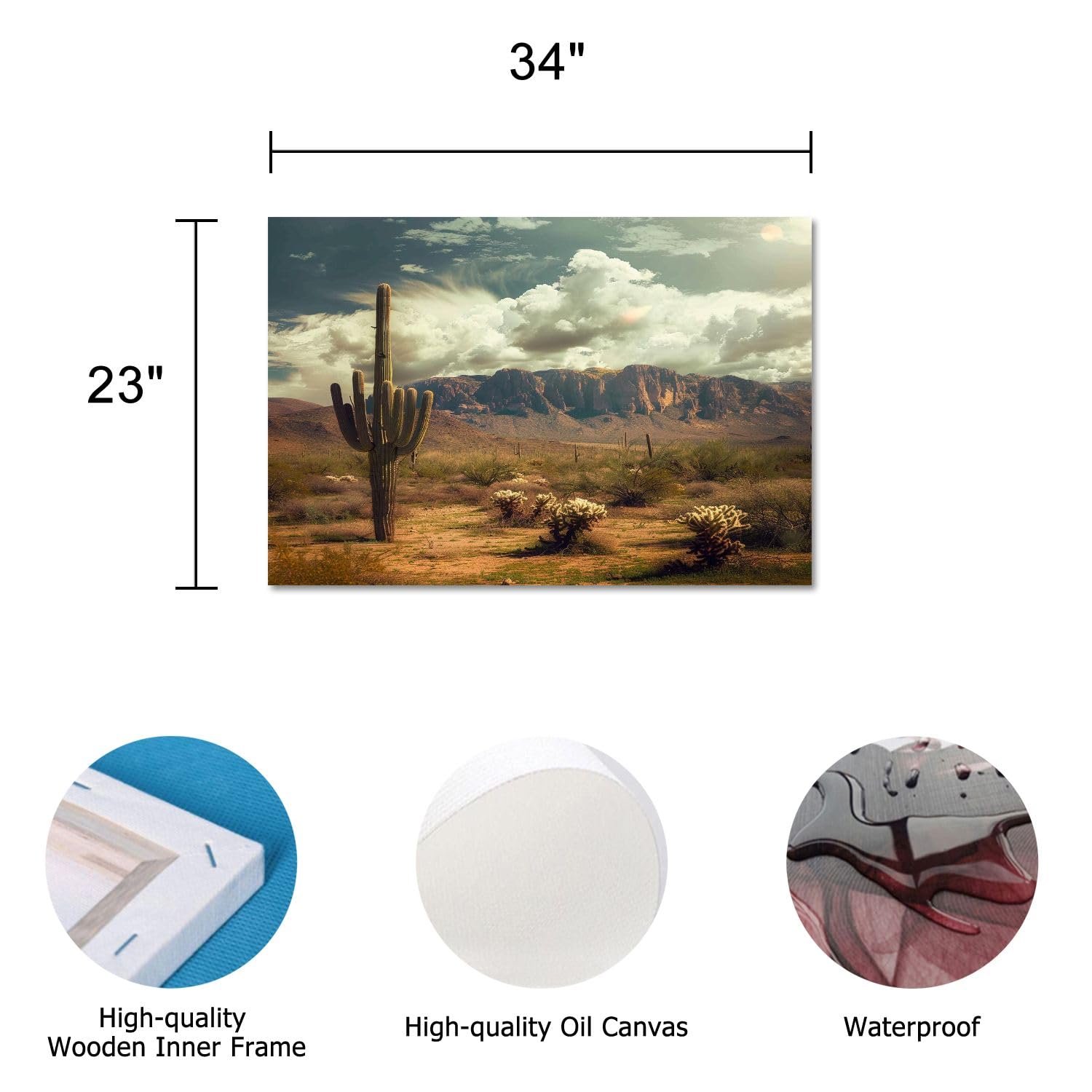 Amazon.com: Canvas Wall Art Prints Picture desert landscape Framed
