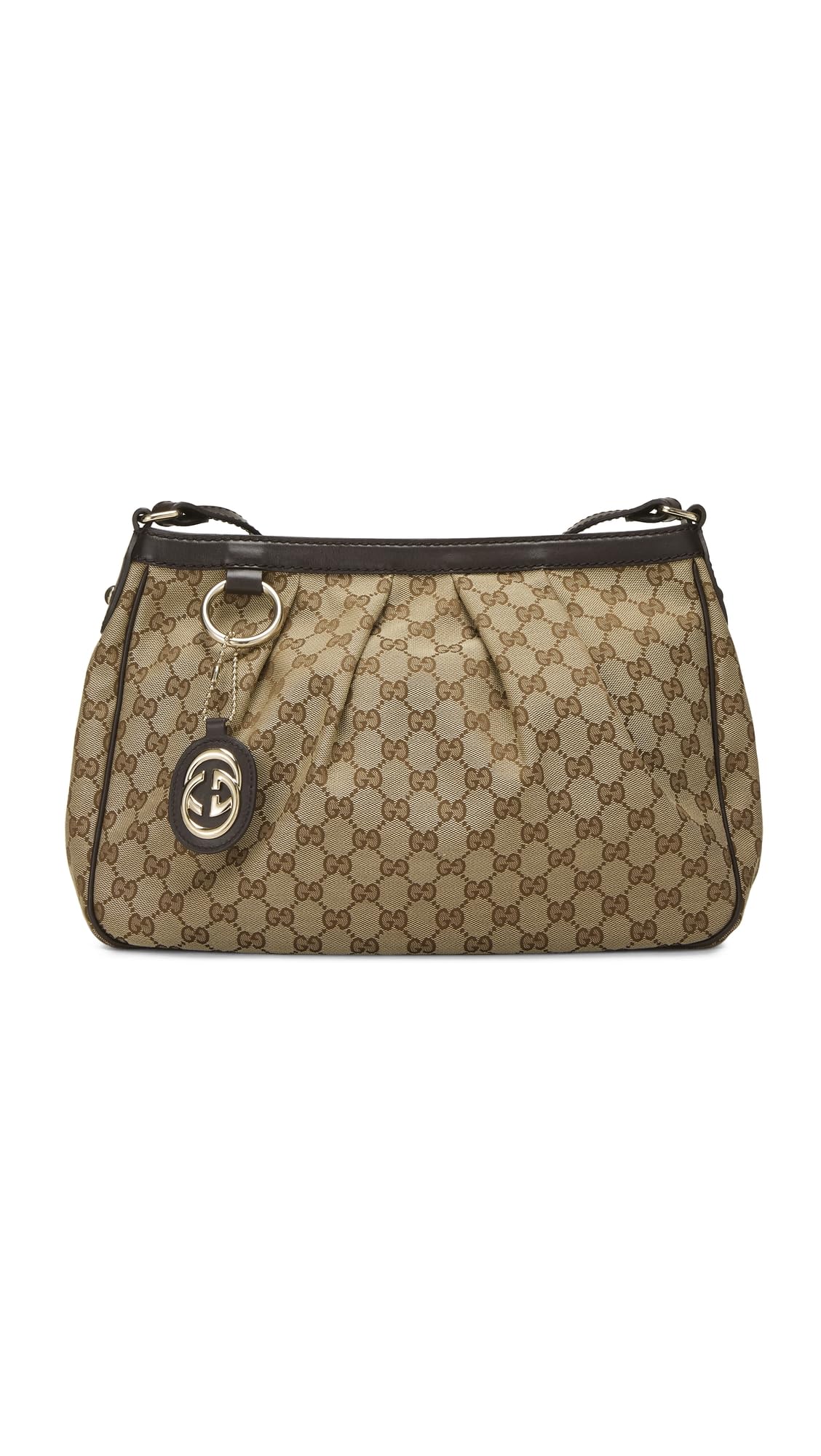 What Goes Around Comes Around Womens Pre-Loved Gucci Brown Canvas Sukey Messenger Bag Brown One Size