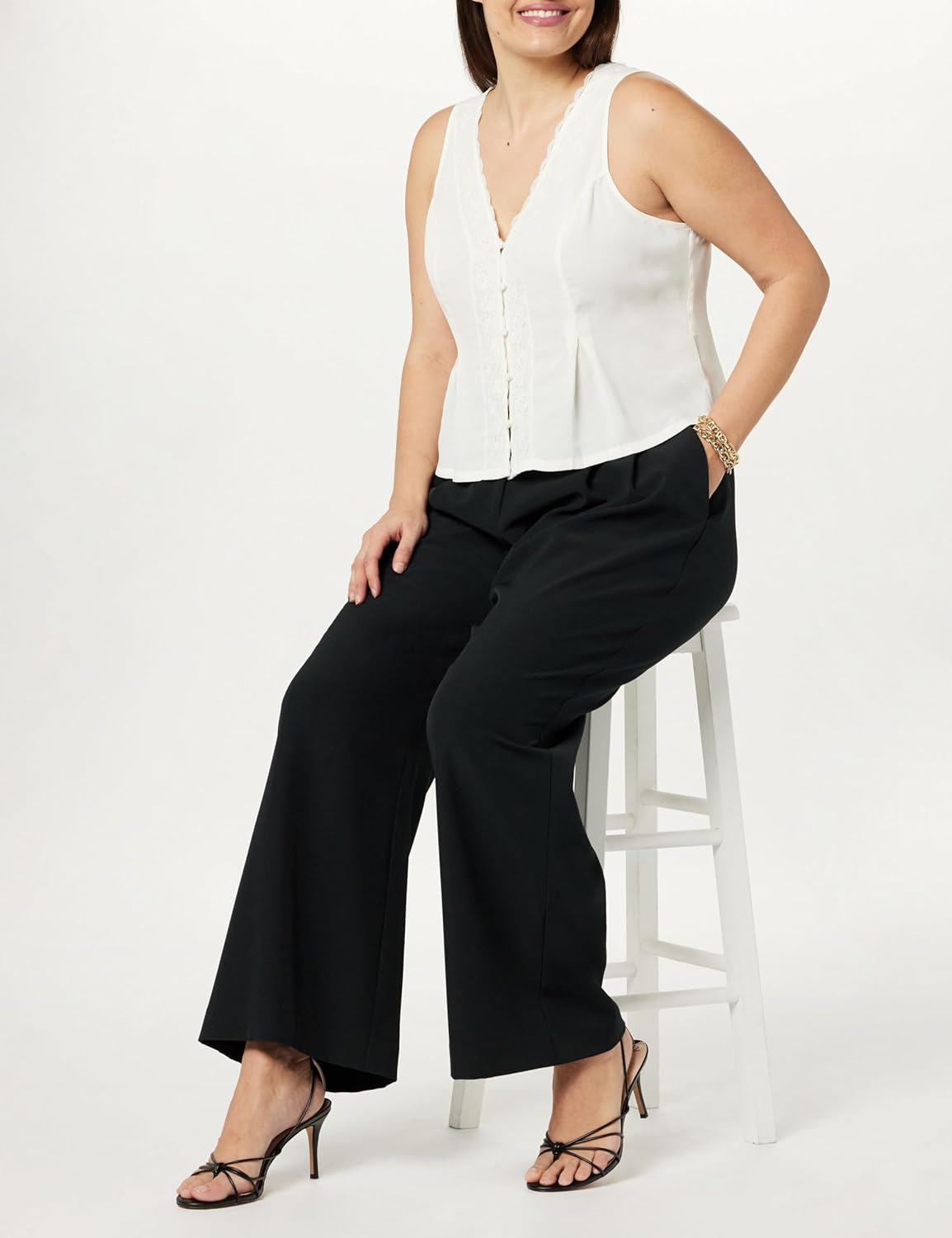 The Drop Women's Paloma Lace Trimmed Sleeveless Top - Image 7