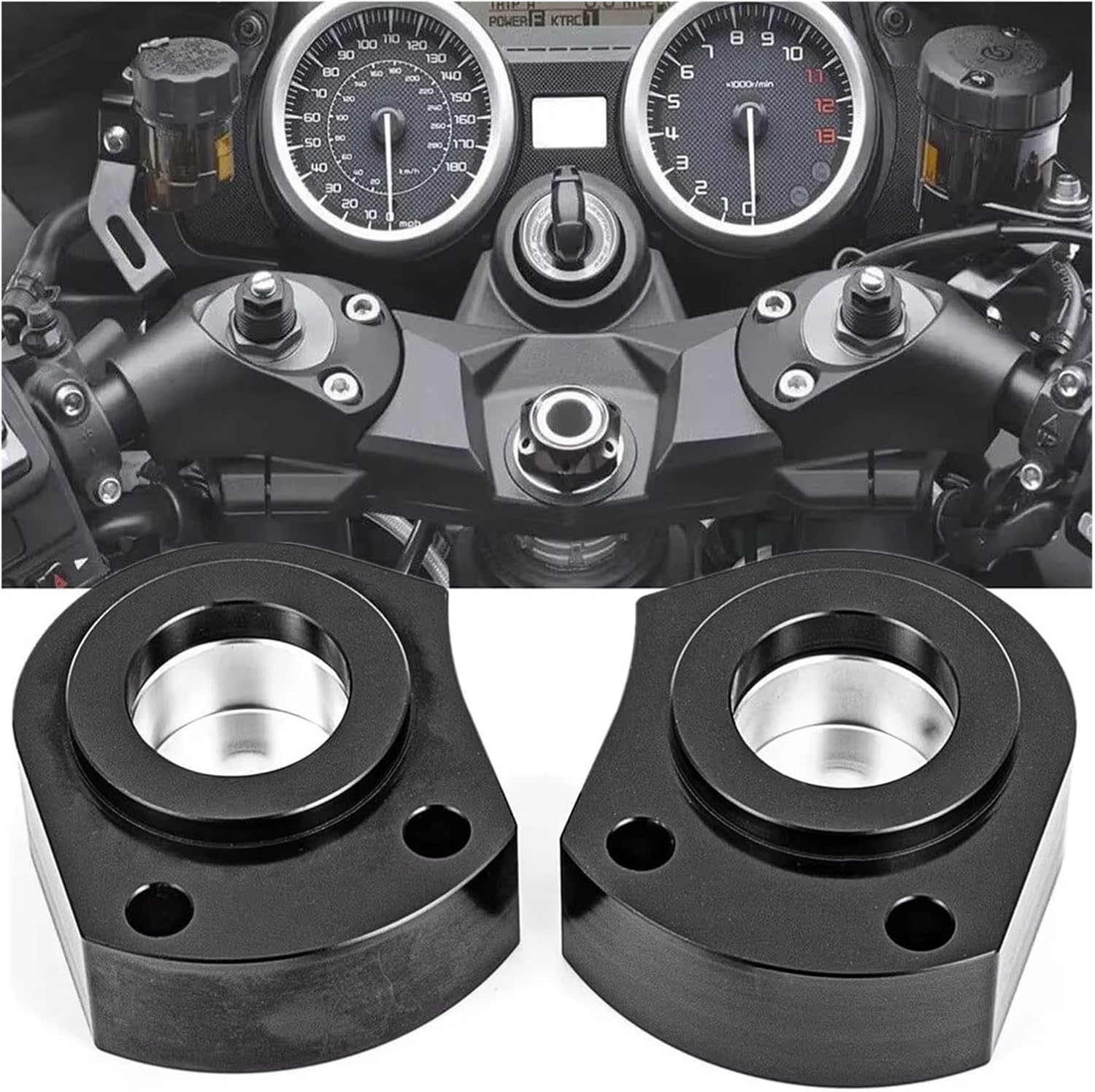 Motorcycle Handlebar Risers Mount Clamps for Kawasaki for Zzr1400 for Zx14R for Zx-14R 2006 2007 2008-2023 Motorcycle Handlebar Risers 1.05 34;/26Mm