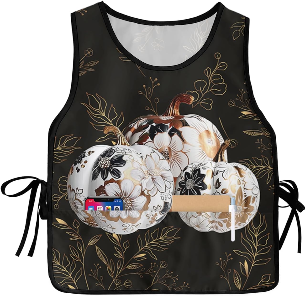 Thanksgiving Pumpkins Cobbler Aprons with 2 Large Pockets for Men Women, Smock Apron for Chef Clothing Protector