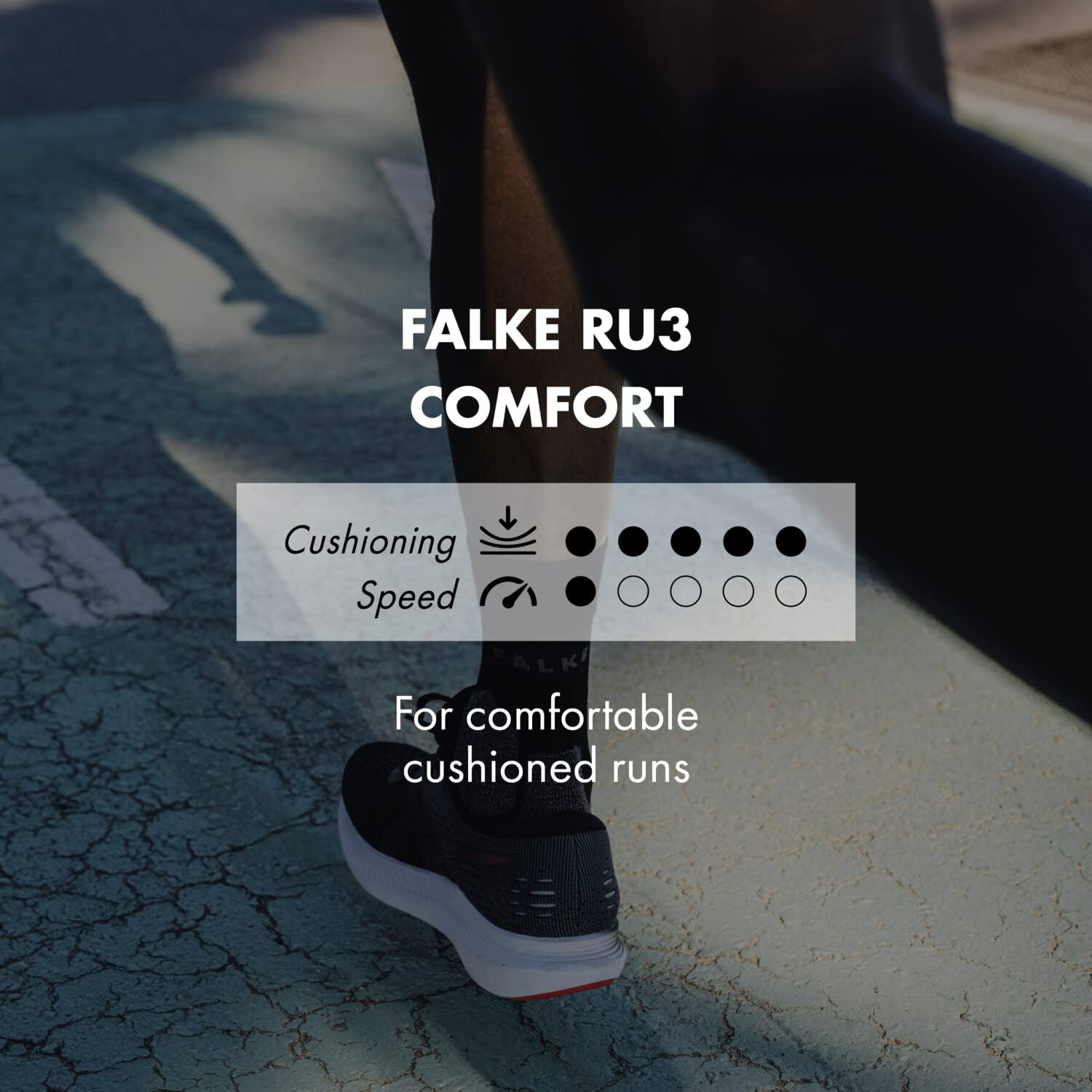 FALKE Kobiety Skarpety do biegania RU3 Comfort W So Oddychający I Szybkoschnący przeciw pęcherzom 1 Para, Czarny Black-Mix 3010, 39-40