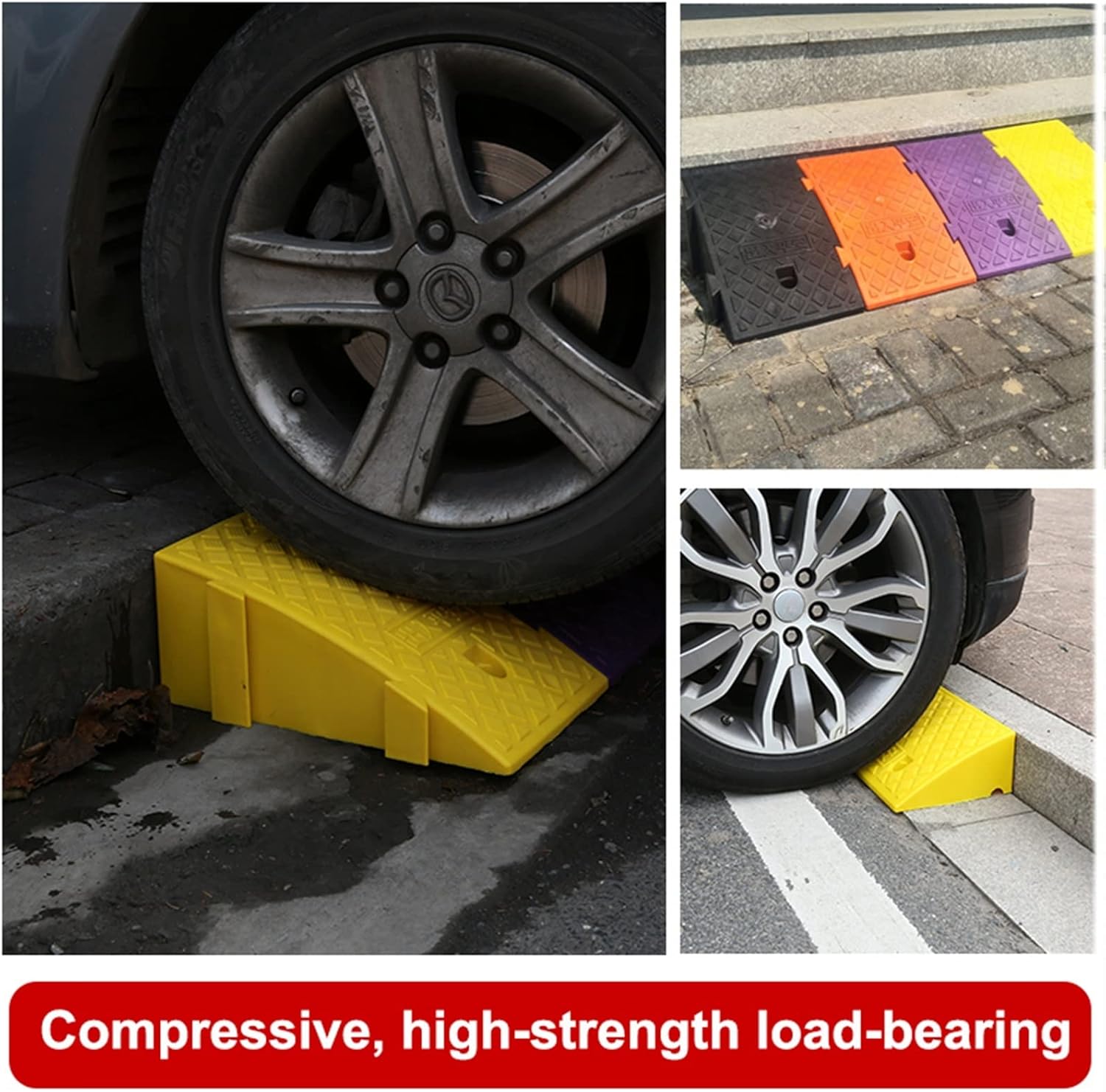 Curb Ramp Portable,Plastic Vehicle Driveway Ramp, Convenient Use and Carry, for Driveway, Loading Dock, Sidewalk, Car, Scooter, Bike, Motorcycle (Color : E, Battery *1 : 25 * 45 * 19cm)