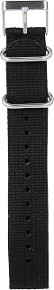 Timex Weekender 20mm Nylon Slip-Thru Watch Strap - Black Fabric, Silver Buckle, Fits 6-8" Wrists & 20mm Lugs