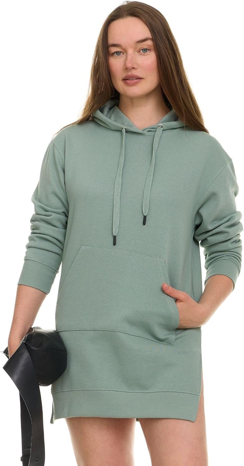 Hoodie Dress for Women – Trendy Pullover Long Fleece Oversized Sweatshirt Dresses for Women 2025 with Pockets, Split Hem - Image 5