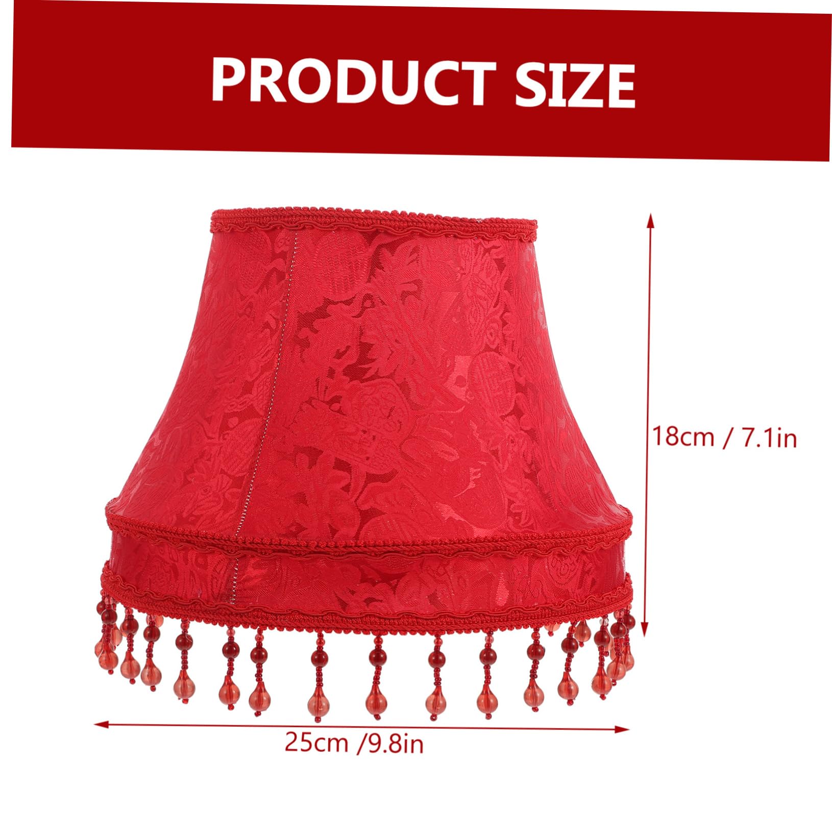 Abat-jour Rétro Européen en Tissu Rouge pour Lampe de Table