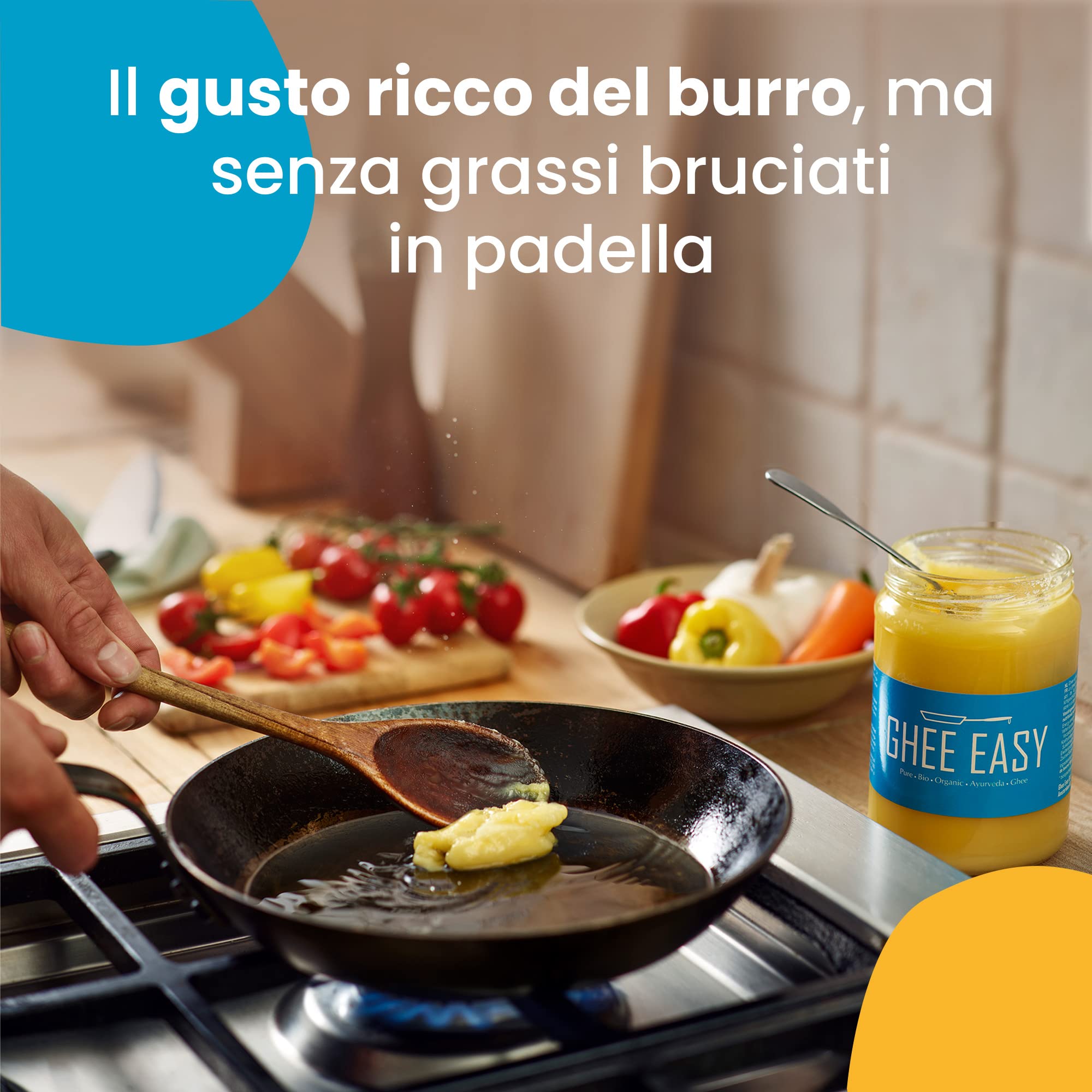 Ghee Easy Ghee Biologico 1250g - Burro Chiarificato Altamente Puro per Cottura e Friggere - 100% Biologico e Organico - Perfetto per la Dieta KETO - Senza Lattosio e Senza Glutine - Ayurveda