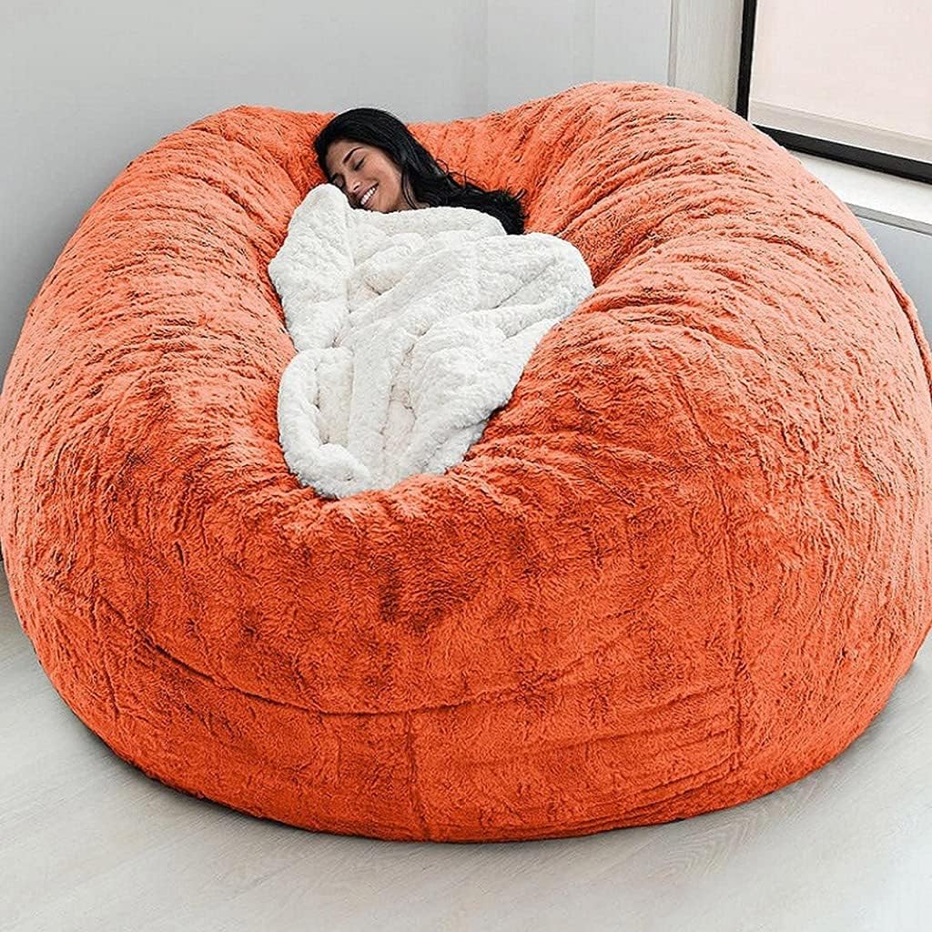 RODASON Bean Bag Chairs,Giant Foam-Filled Furniture Machine Washable Covers, Double Stitched Seams Classic Lazy Lounger Bean Bag Storage Chair for Kids, Teenagers, Adults(No Filler)